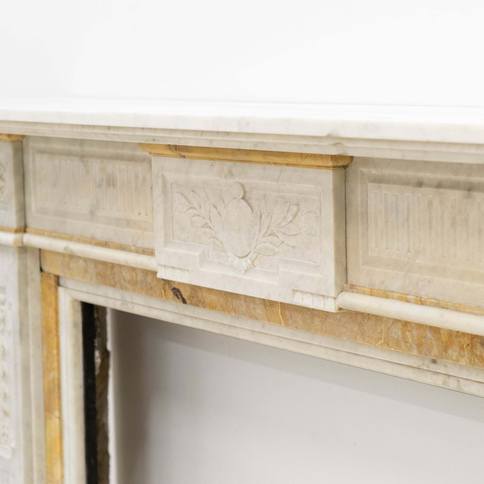Antique Victorian Carrara Siena Marble Fireplace Surround photo buy