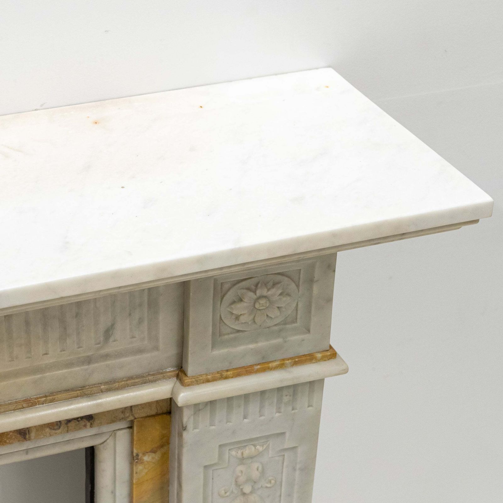 photo for sale Antique Victorian Carrara Siena Marble Fireplace Surround