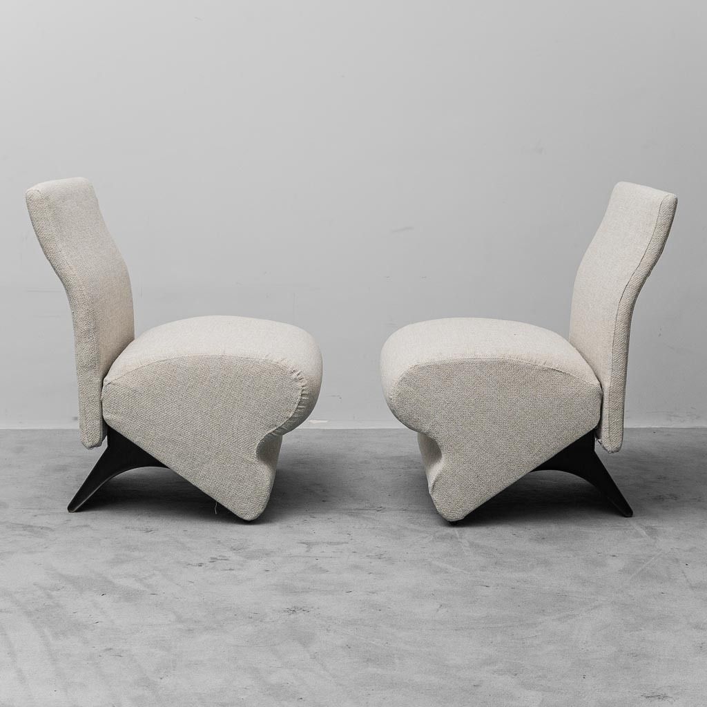 Pair Of Vintage Armchairs In 1970s Modern Fabric photo buy