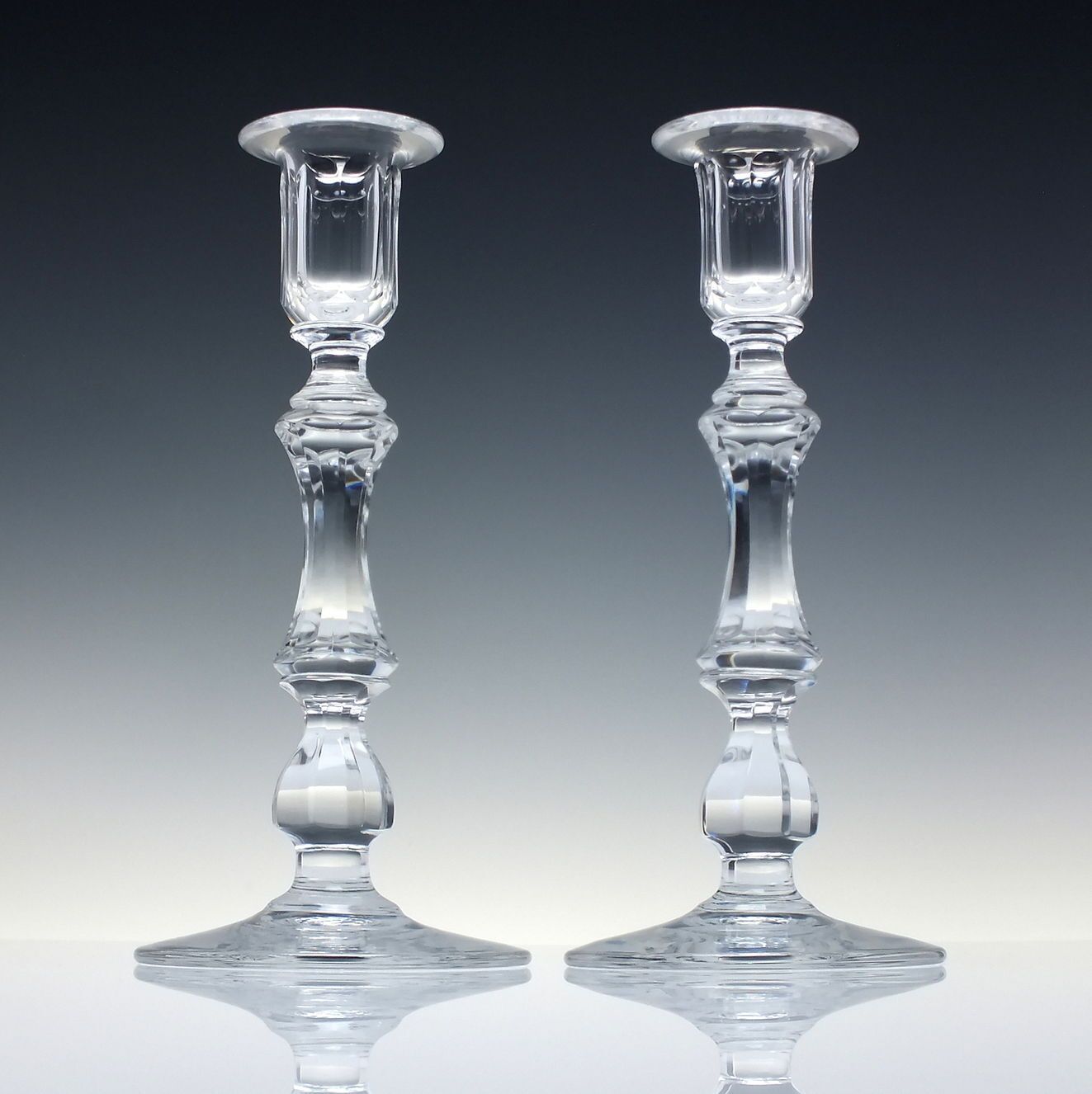 Pair Of Victorian Antique Cut Glass Candlesticks C1890 photo furniture