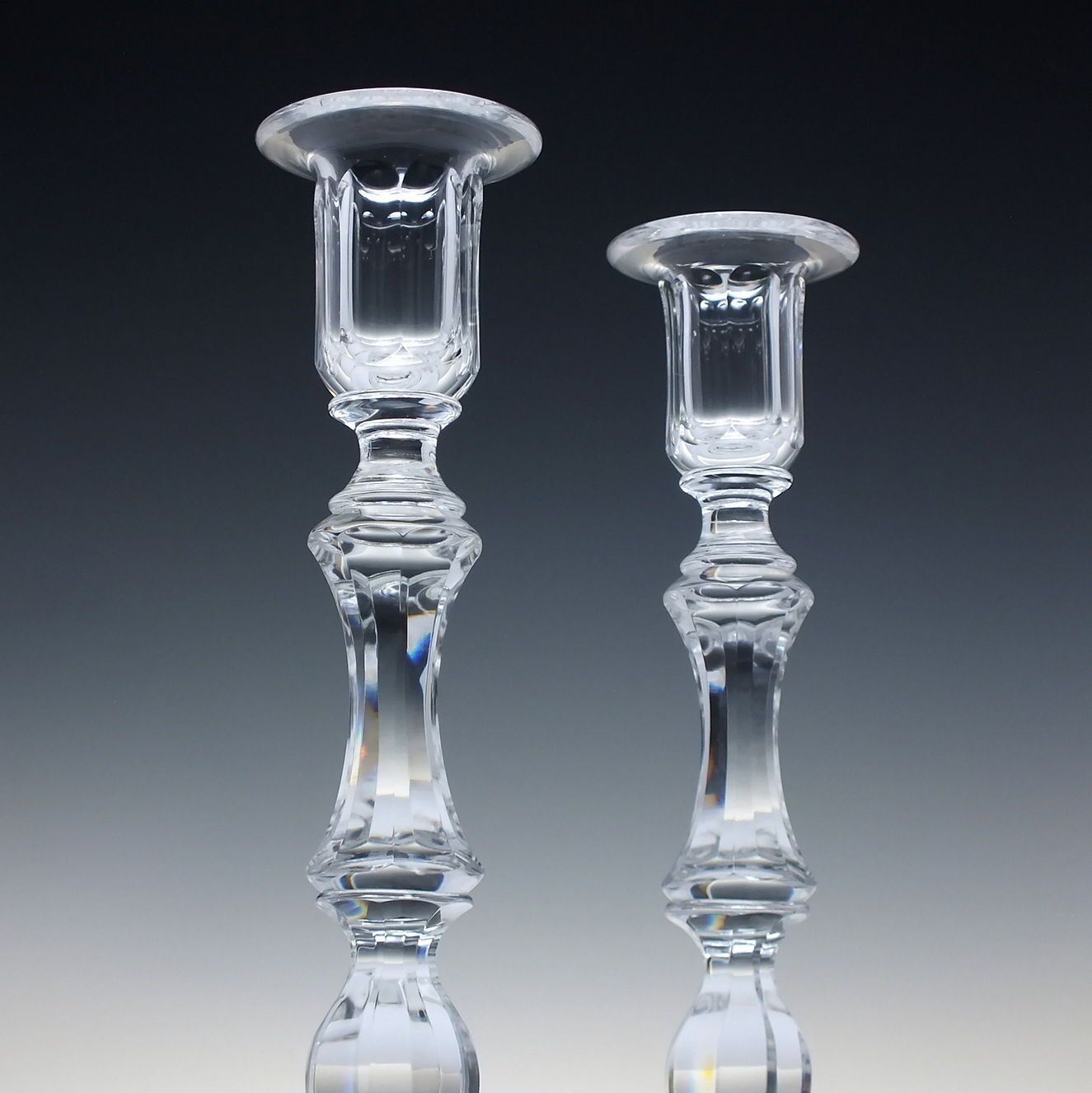 Pair Of Victorian Antique Cut Glass Candlesticks C1890 photo for sale