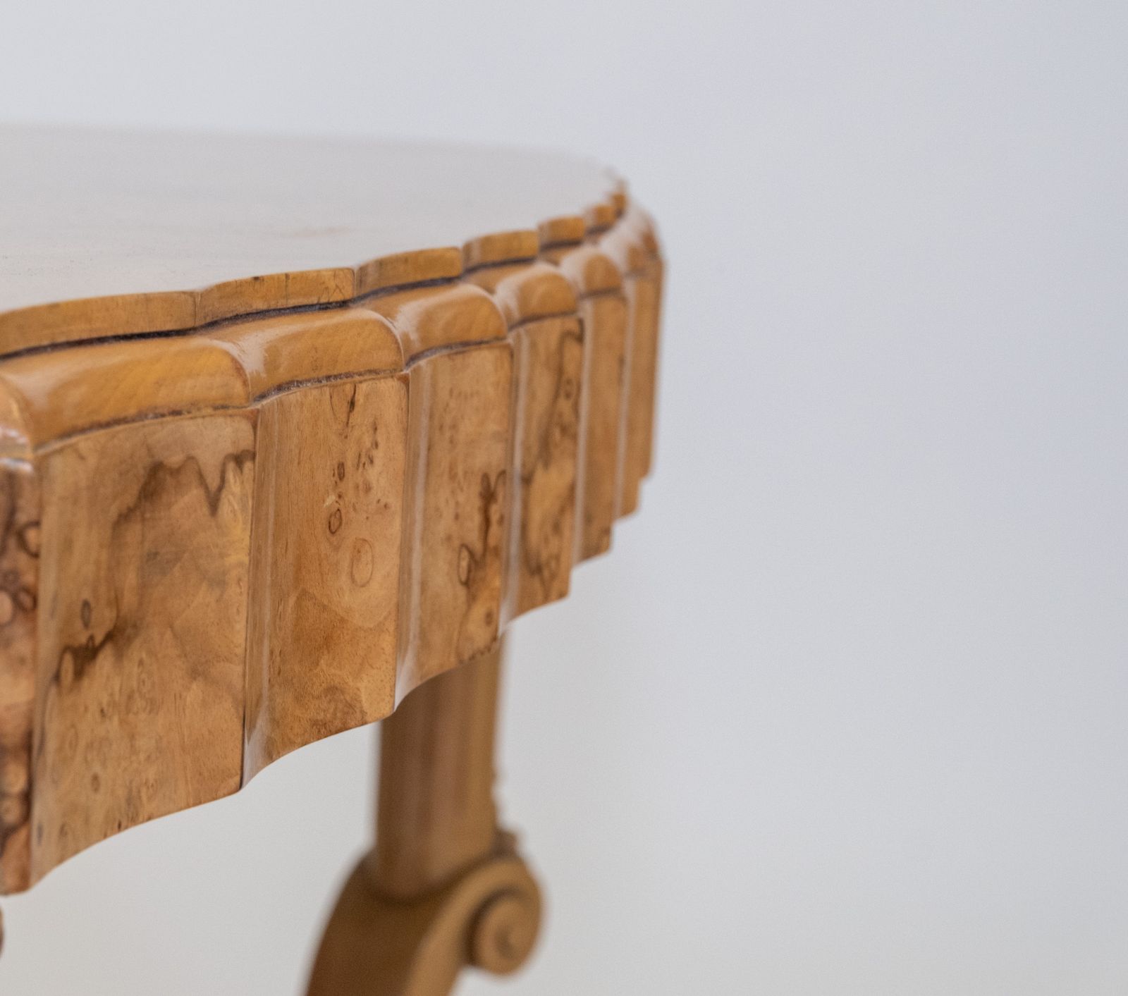 Art Deco Burr Walnut Coffee Table By Harry & Lou Epstein 1930s photo vinterior
