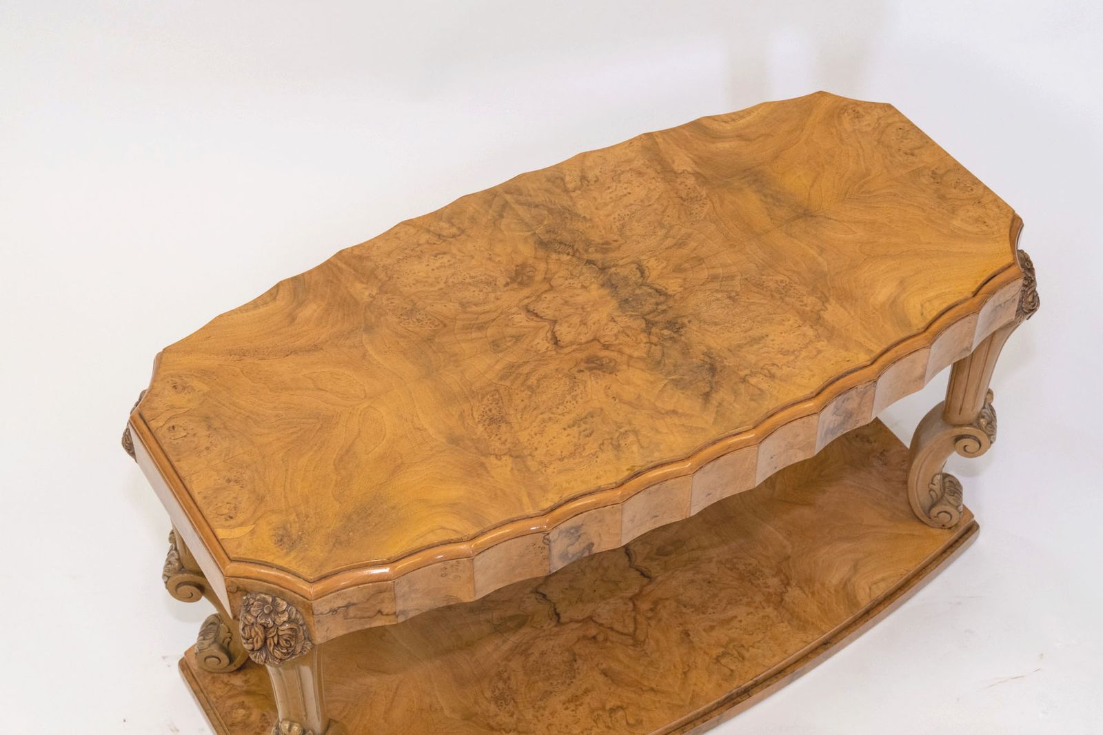 photo buy Art Deco Burr Walnut Coffee Table By Harry & Lou Epstein 1930s