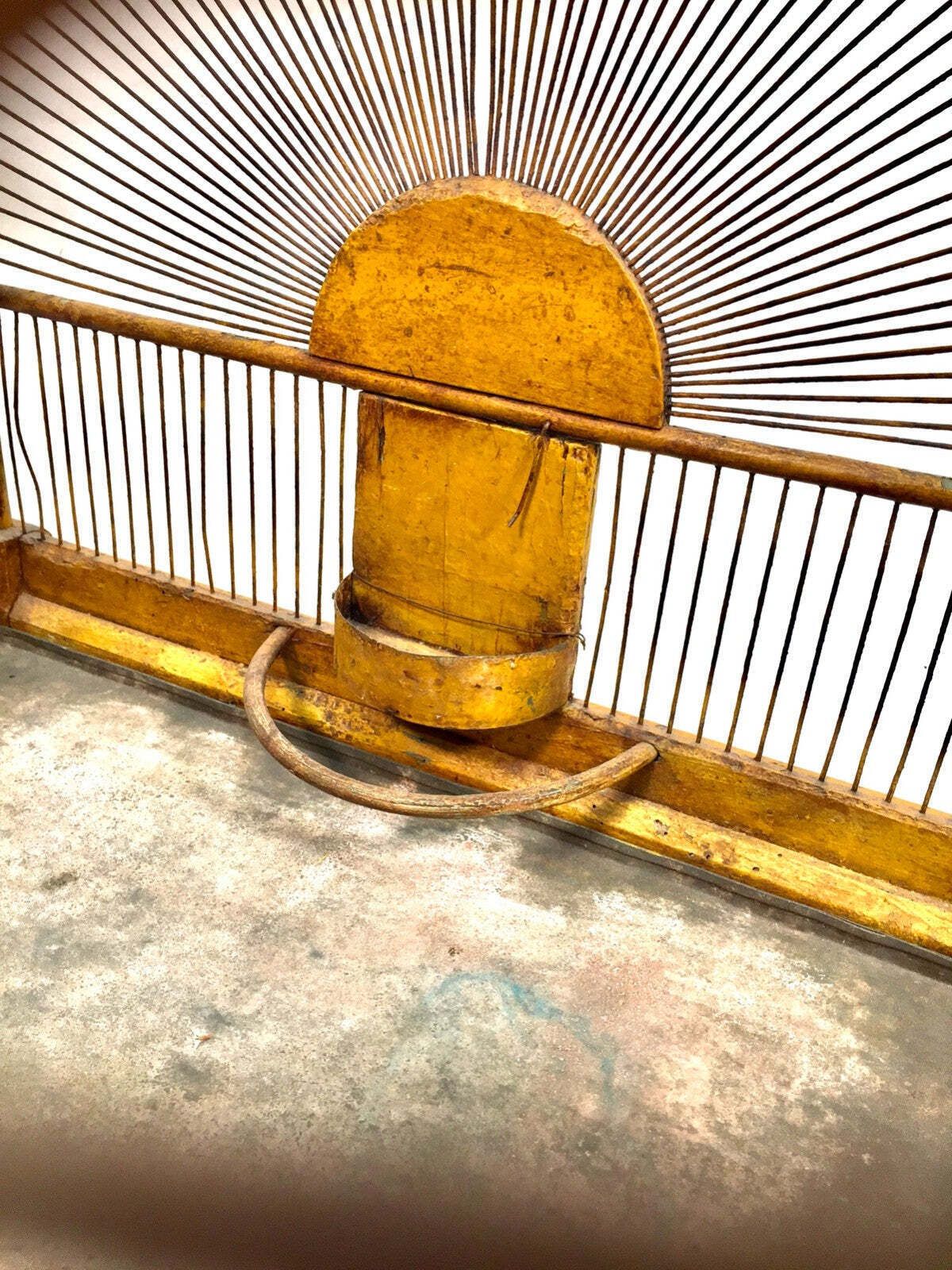Antique Early 20th Century Oriental Yellow Bird Cage / Birdcage House / Tabletop photo buy