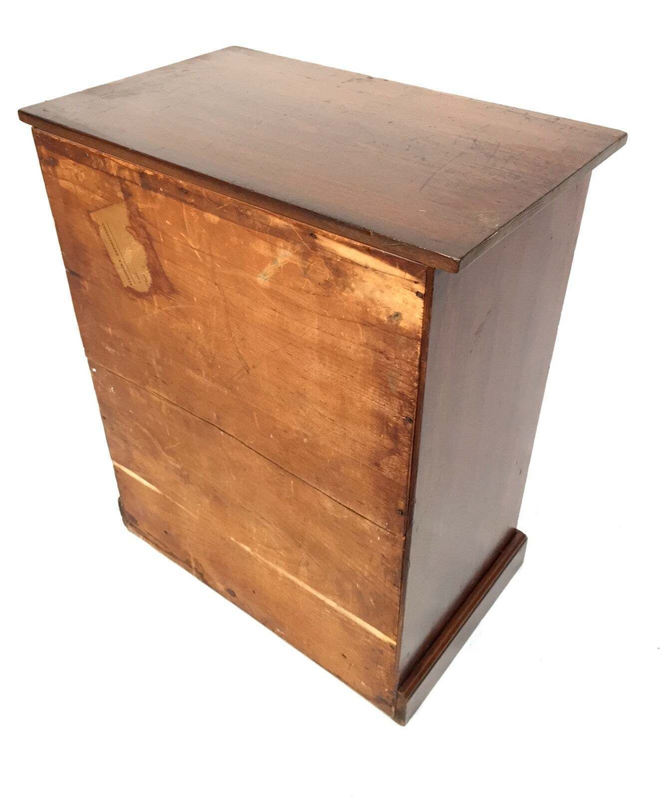 photo furniture Antique Victorian Tabletop Wooden Chest Of Collectors Drawers Storage Box C.1890