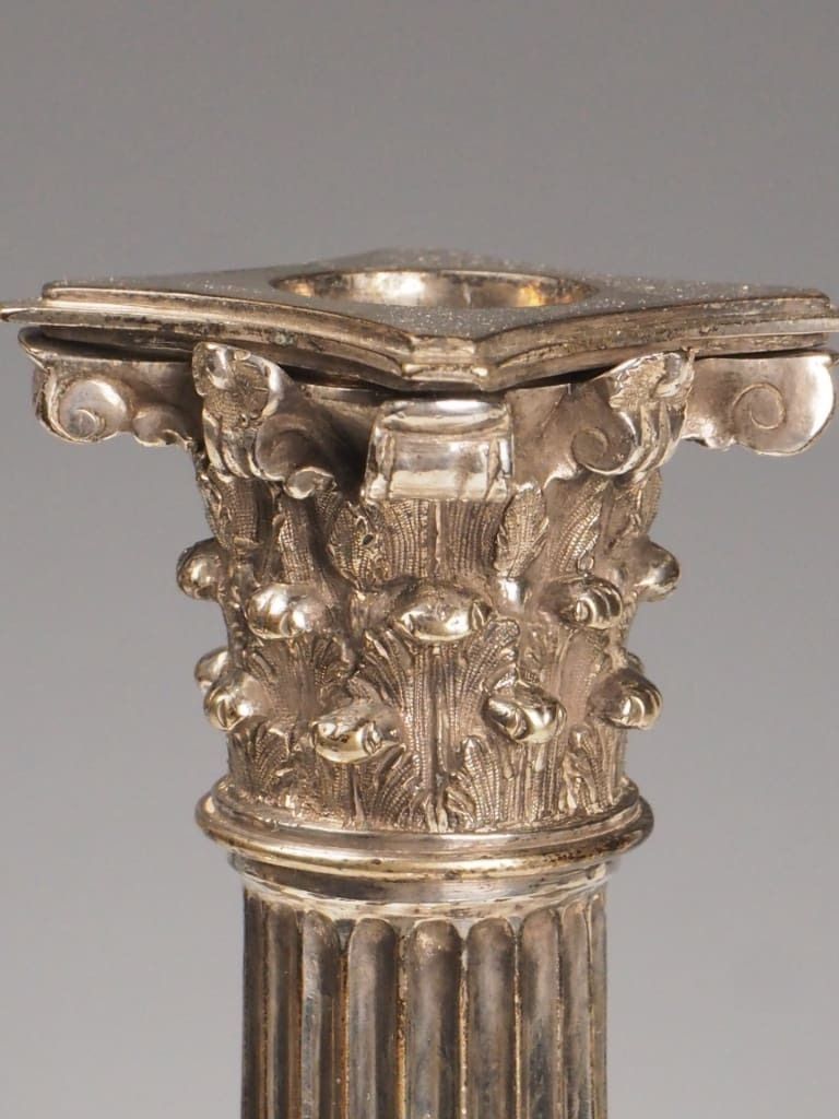 Antique Gorham & Martin Hall Silver Plated Candle Holders – Neoclassical Lamps (C.1875–1890) photo vintage