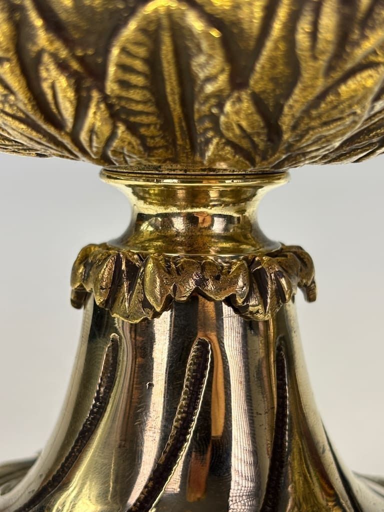 Lighting Superb Pair Of French Late 19th Century Marble & Ormolu Urns Converted To Lamps, Neoclassical photo