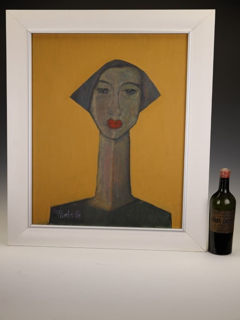 Art | Head Mistress — Masterful Modernist Painting By Harry Charles Tim (Framed & Signed) photo for sale