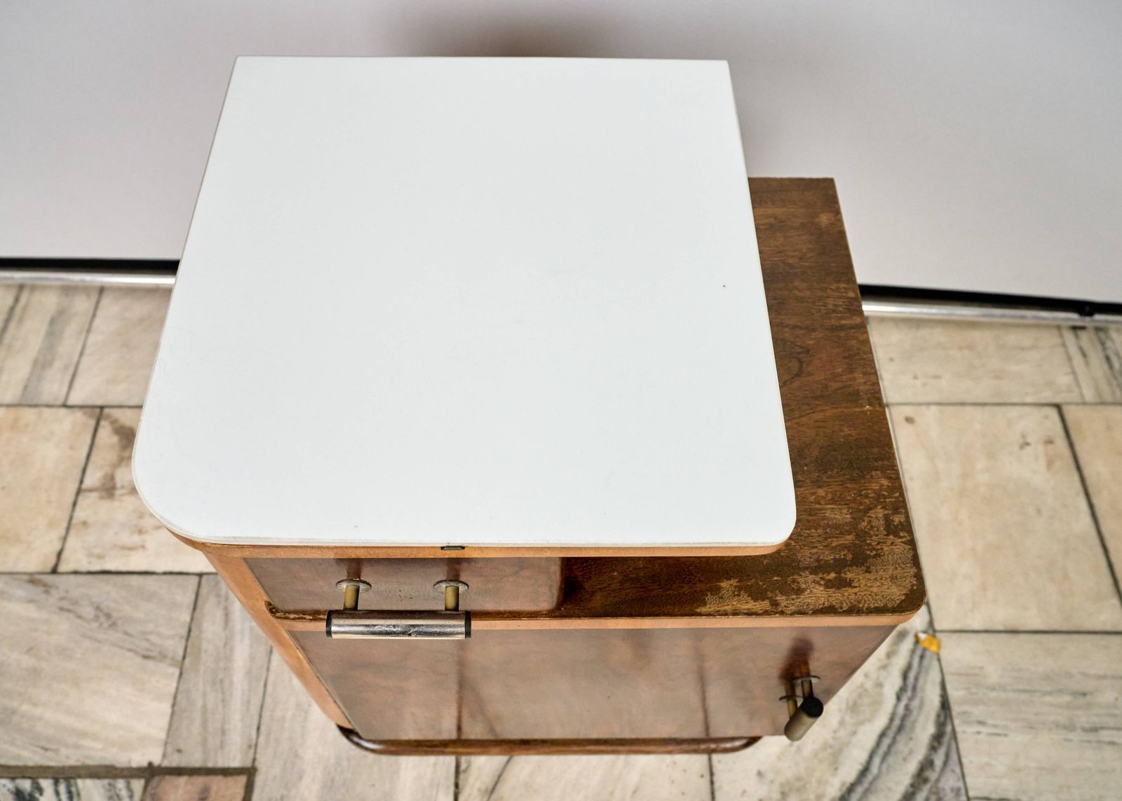 photo buy Set Of Two Art Déco Nightstands, By Jindřich Halabala, 1940s Czechoslovakia