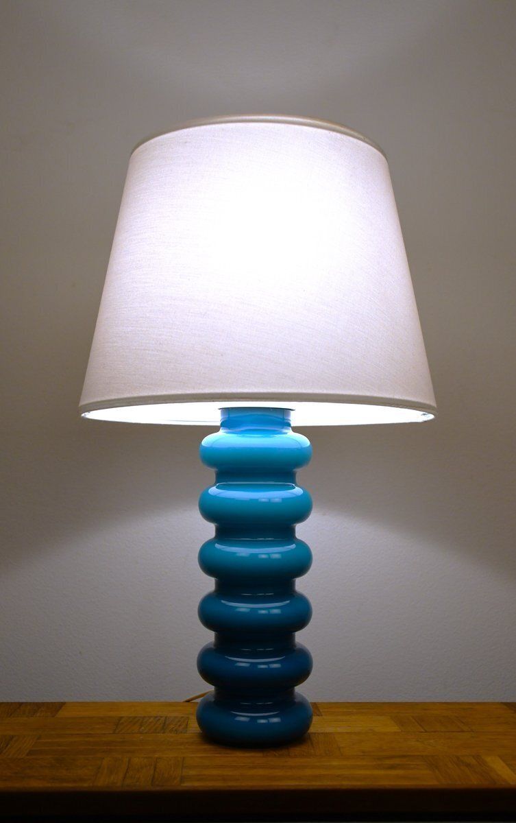 Swedish Art Glass Table Lamp By P O Ström For Alsterfors, 1960s