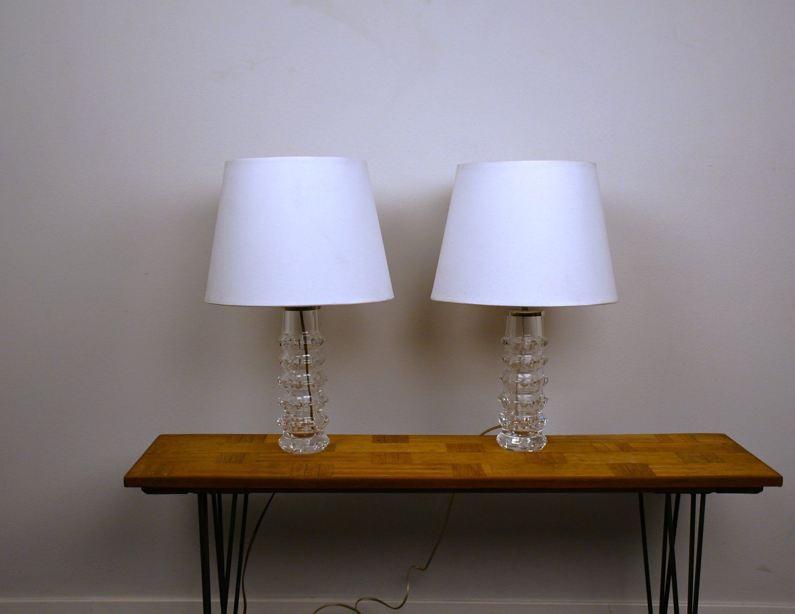 Swedish Art Glass Table Lamps By Carl Fagerlund For Orrefors, 1950s, Set Of 2 photo furniture