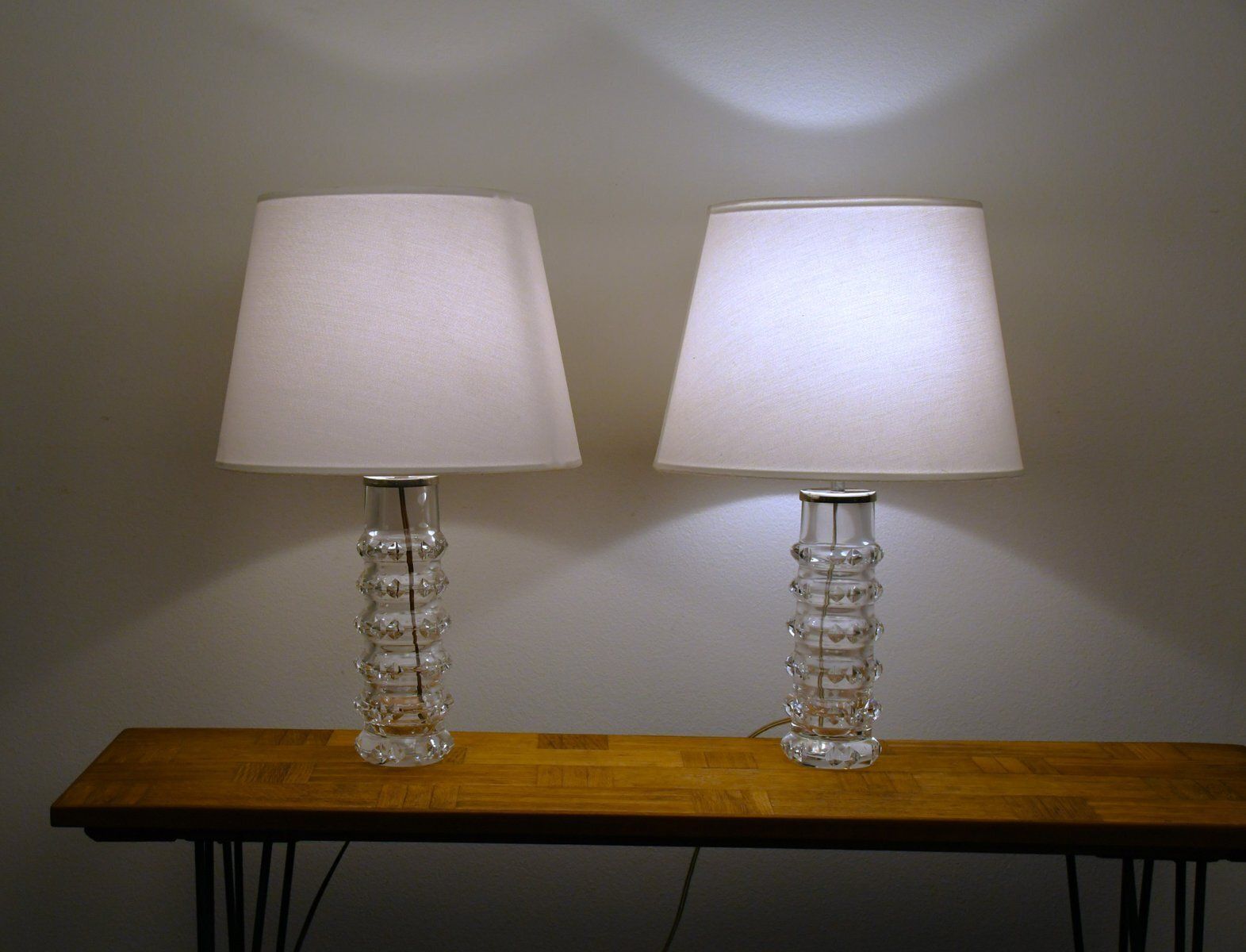 Swedish Art Glass Table Lamps By Carl Fagerlund For Orrefors, 1950s, Set Of 2 photo 2387.0