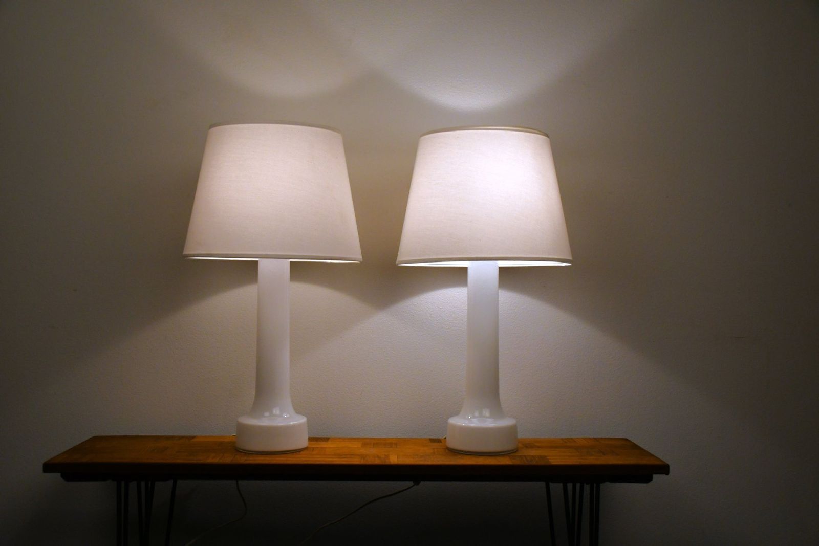 Large Swedish Art Glass Table Lamps From Bergboms, 1960s, Set Of 2