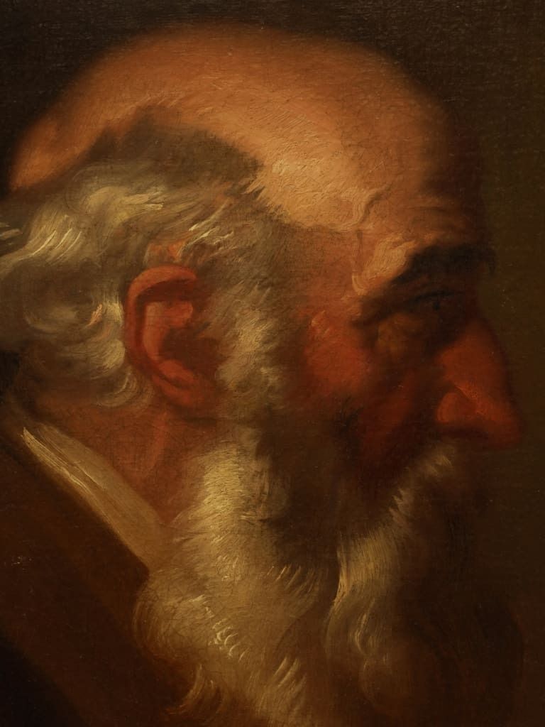 Antique Oil Portrait Of An Elderly Gentleman photo Art