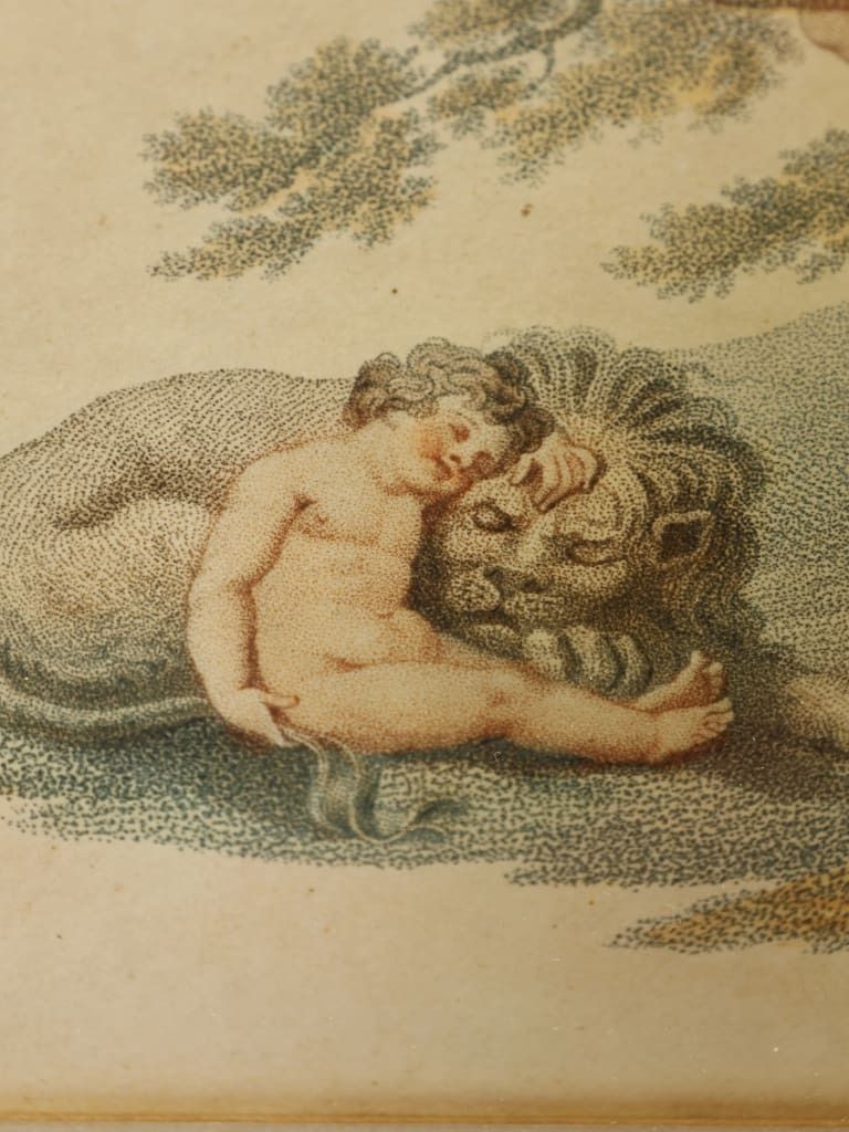 A Rare Set Of Four Regency Putti Stipple Engravings photo furniture