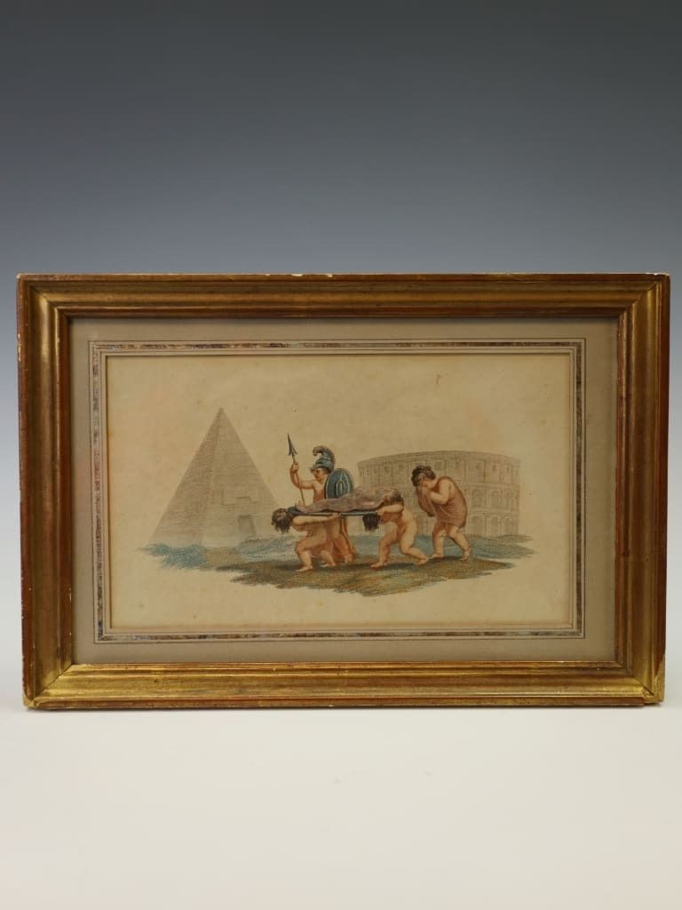 Art A Rare Set Of Four Regency Putti Stipple Engravings photo