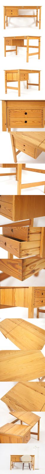 Retro Vintage Danish Pine Single Pedestal Writing Office Desk Mid Century 1980s photo furniture