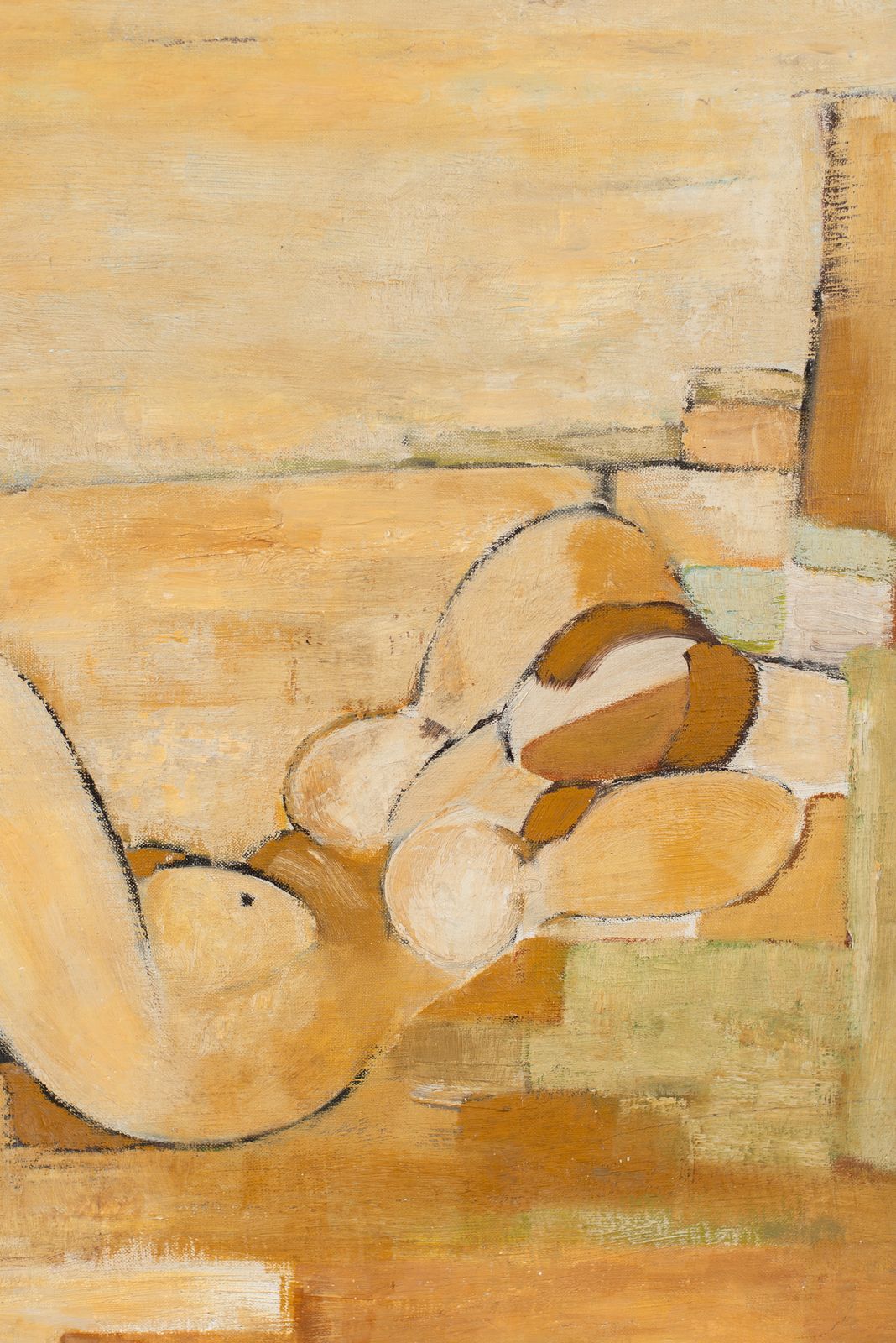 French Cubist Painting On Canvas Of A Reclining Nude, Signed 1976 photo 900.0