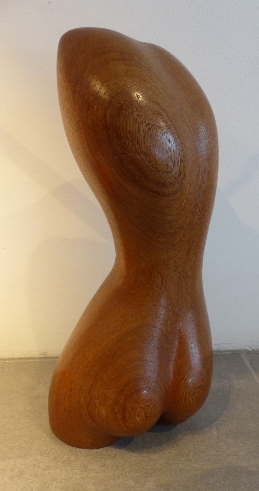 Mid Century Teak Stylised Female Torso Form Hand Carved Figure Wooden Sculpture photo for sale