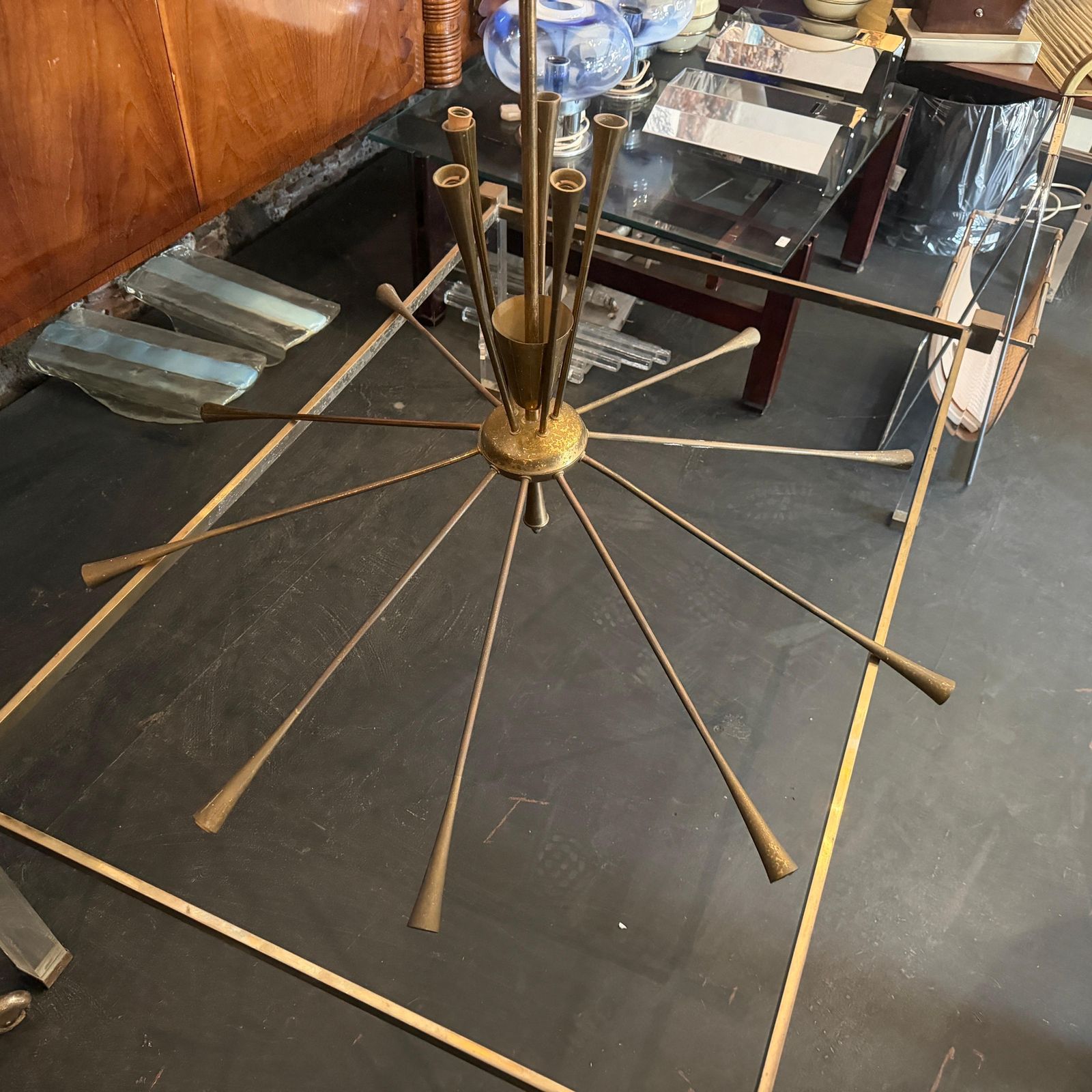 1950s Mid Century Modern Huge Sputnik Chandelier By Oscar Torlasco For Lumi photo Lighting