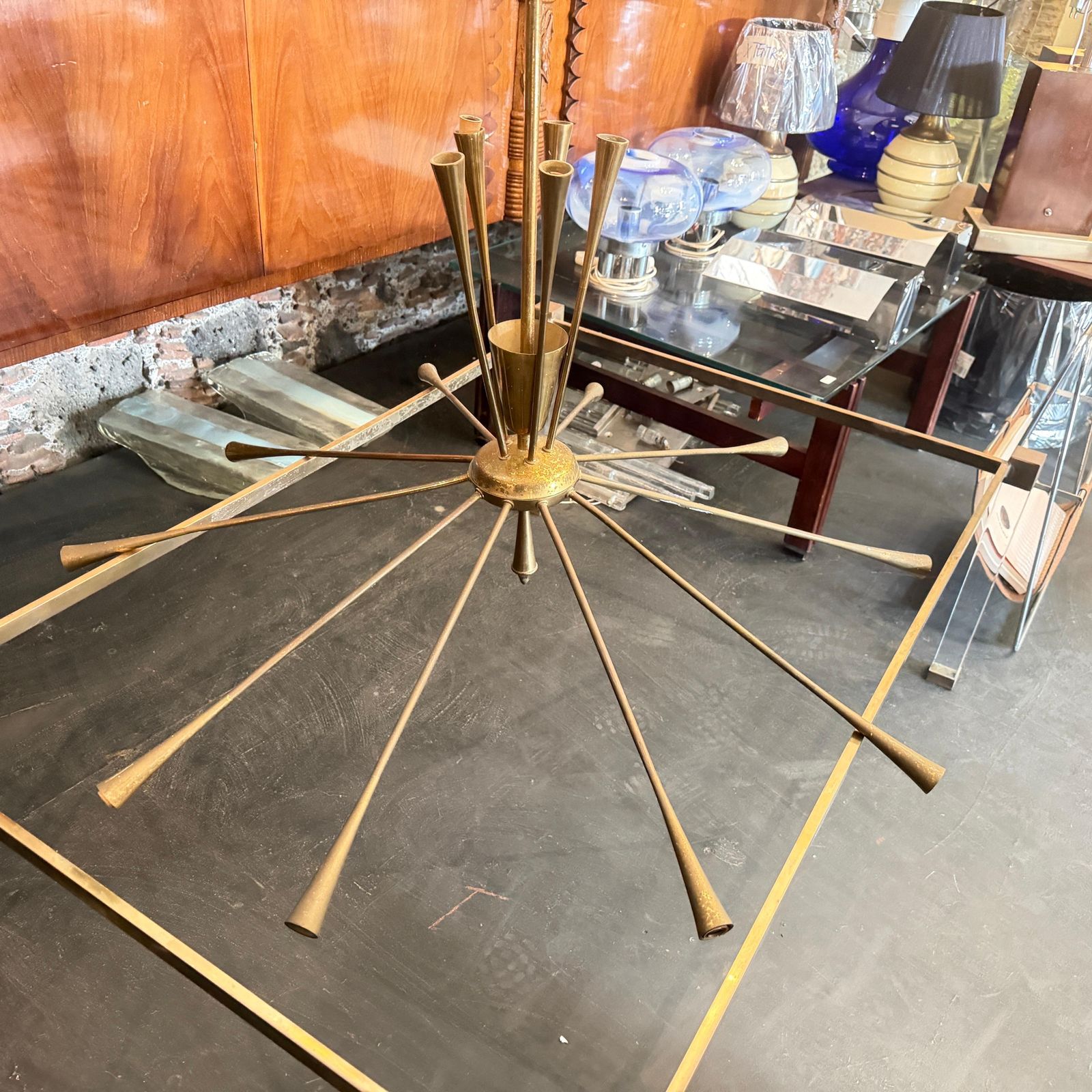 1950s Mid Century Modern Huge Sputnik Chandelier By Oscar Torlasco For Lumi photo 4189.0