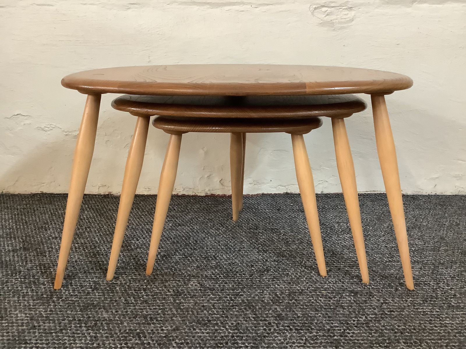 photo furniture Ercol Windsor Nest Of Pebble Tables.