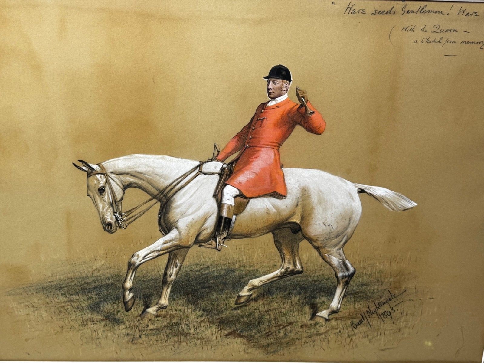 Sporting Painting Quorn Hunt Tom Firr Up Grey Whitelegs By Basil Nightingale photo furniture