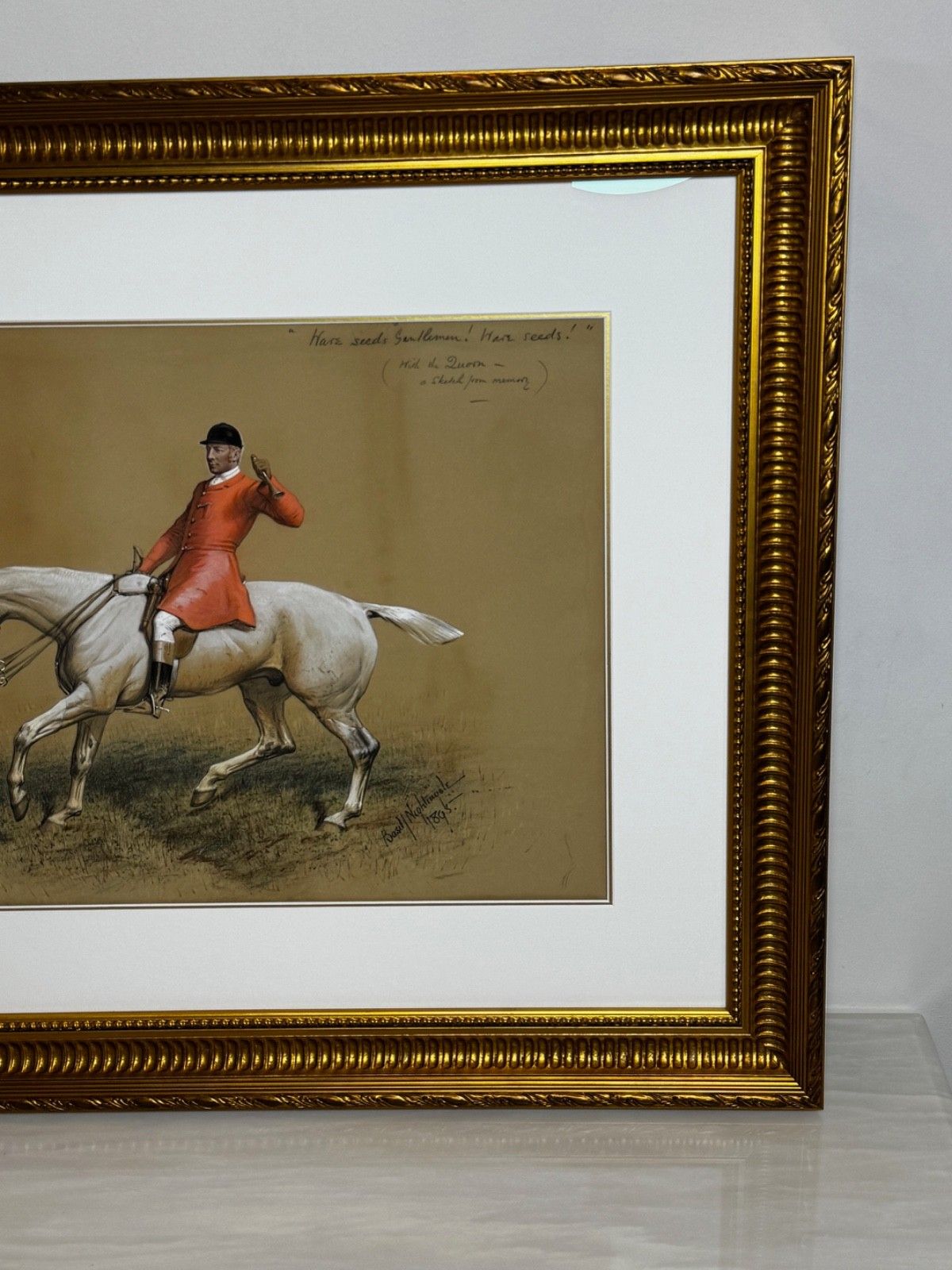 Sporting Painting Quorn Hunt Tom Firr Up Grey Whitelegs By Basil Nightingale photo vinterior