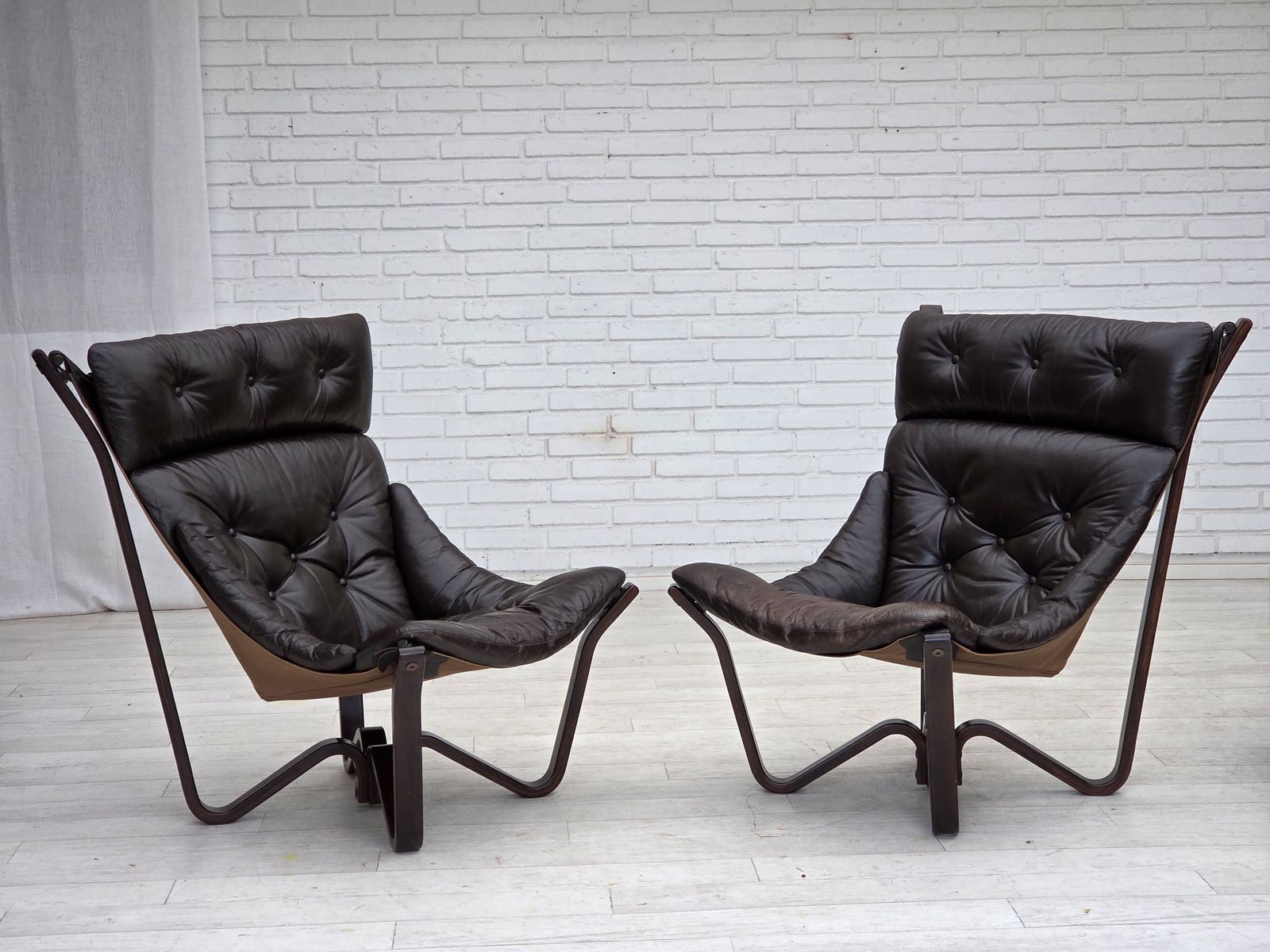 Jaren 1970, Noors Design Van Jim Myrstad, Loungestoel, Model "Viking". photo Meubels