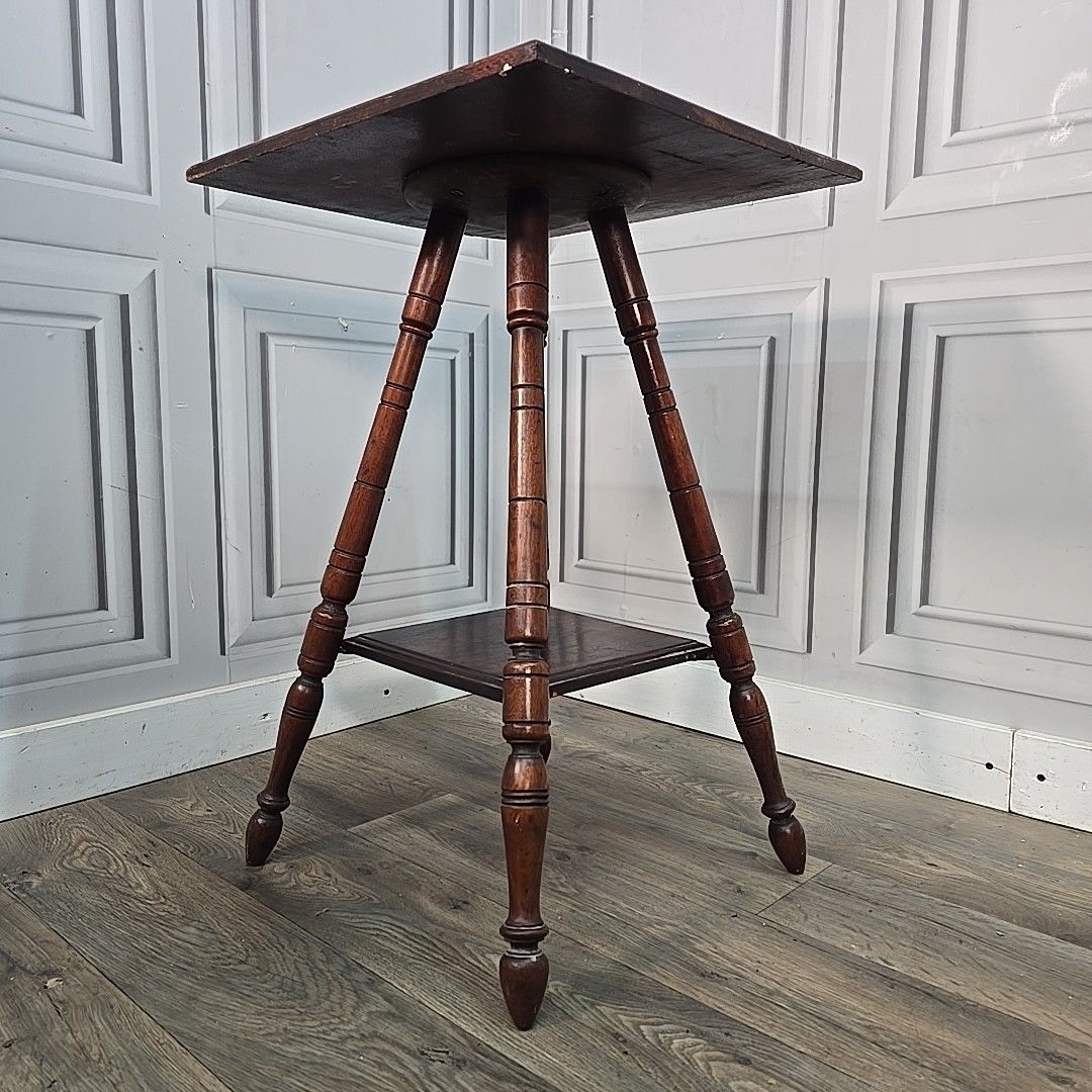 Antique Occasional Side Table Wooden Oak Square Lamp End Hall Arts & Crafts photo 140.0