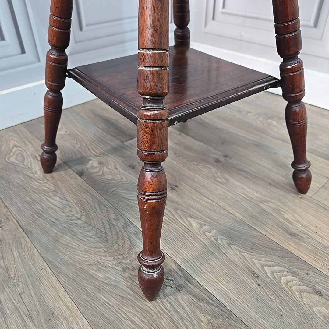 photo for sale Antique Occasional Side Table Wooden Oak Square Lamp End Hall Arts & Crafts
