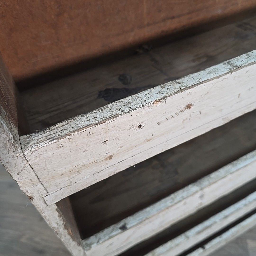 photo for sale Vintage Industrial Wooden Shelf Workshop Storage Rack Shelving Rustic Worn