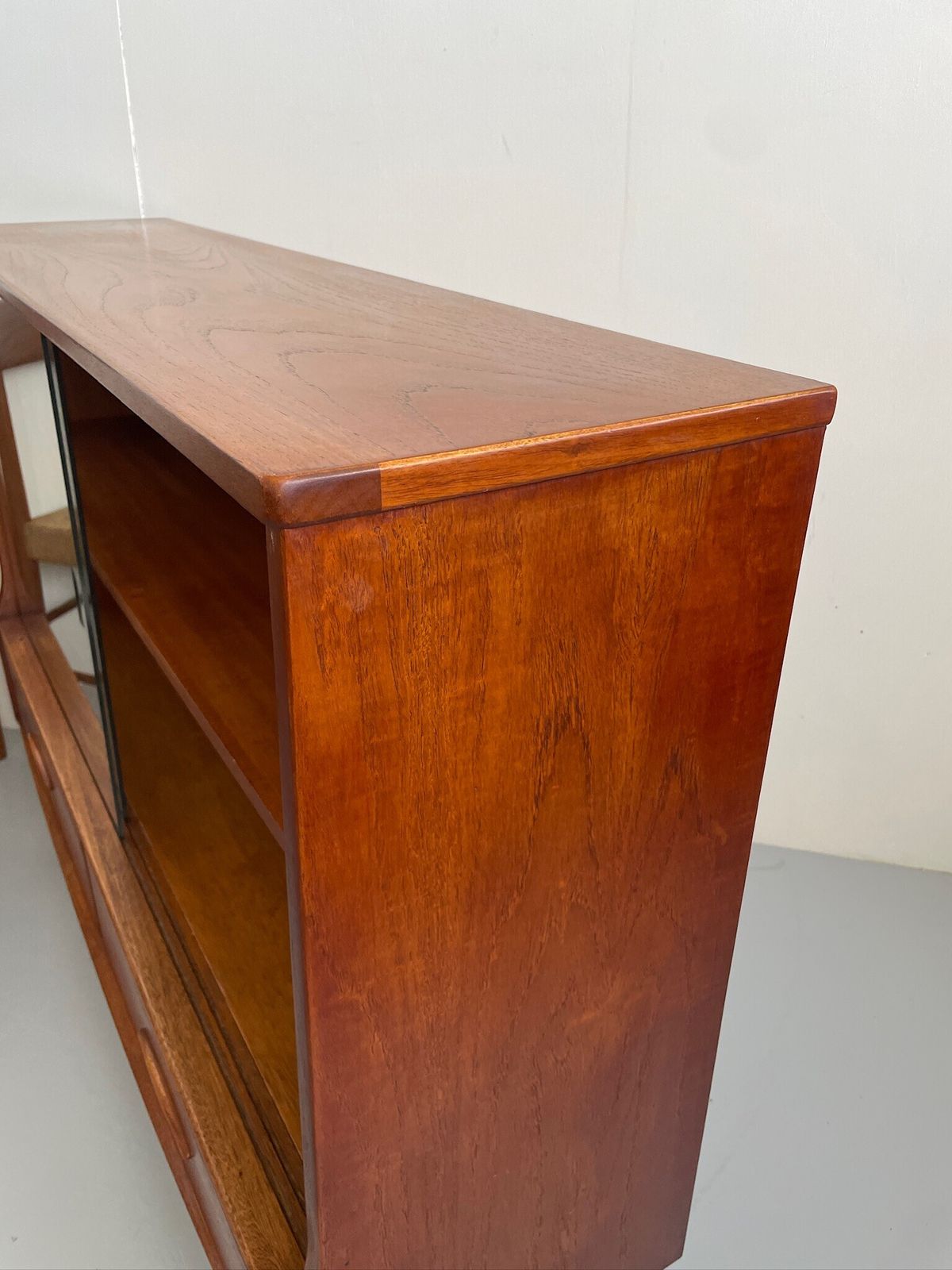 Vintage Jentique Mid Century Bookcase Display Cabinet Glass Doors And Drawers photo 325.0