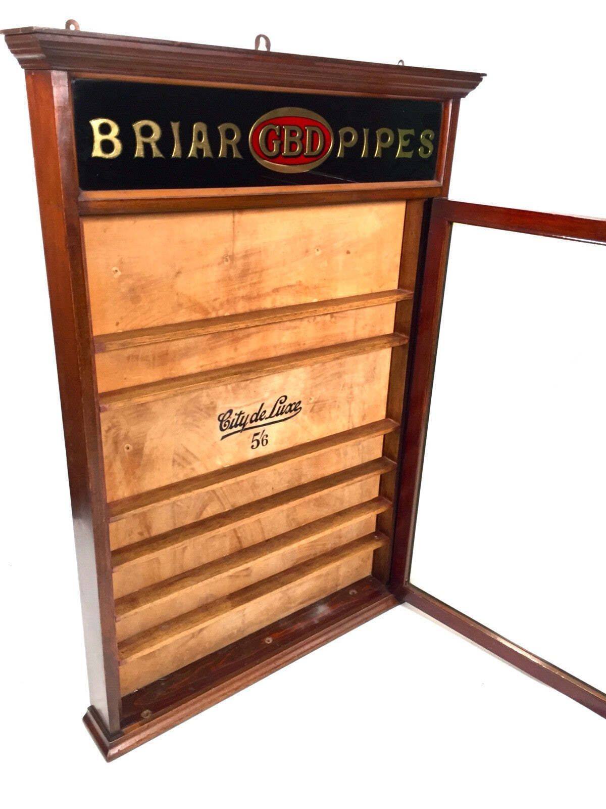 photo furniture Wooden & Glass Fronted Display Cabinet For Briar Gbd Pipes