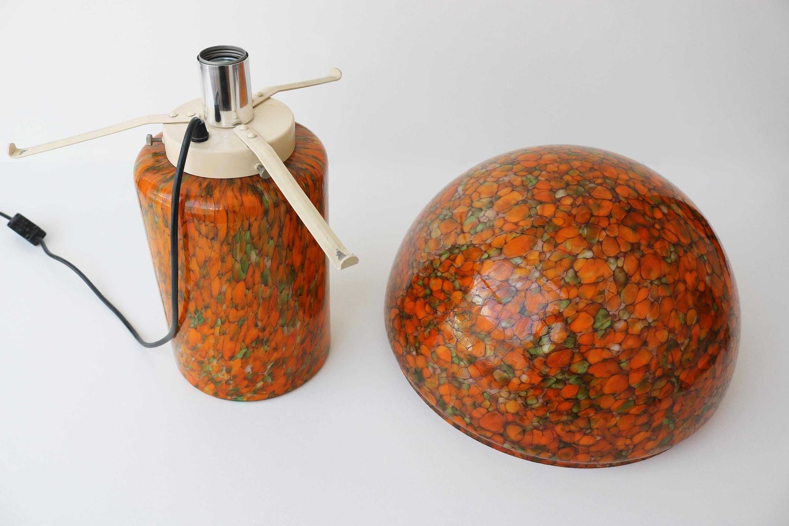 photo furniture Vintage Peill & Putzler Mushroom Lamp 1970s Large Orange Art Glass Table Lamp Mid Century Modern Germany