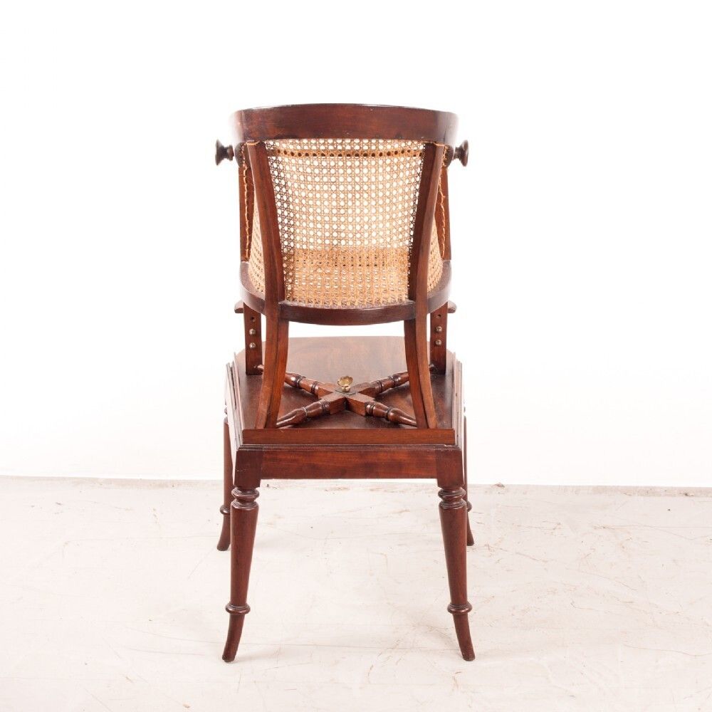 19thc Child's Caned Mahogany Tub Highchair photo vinterior