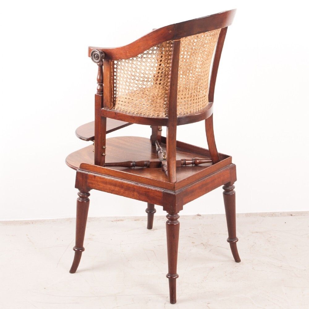 19thc Child's Caned Mahogany Tub Highchair photo buy