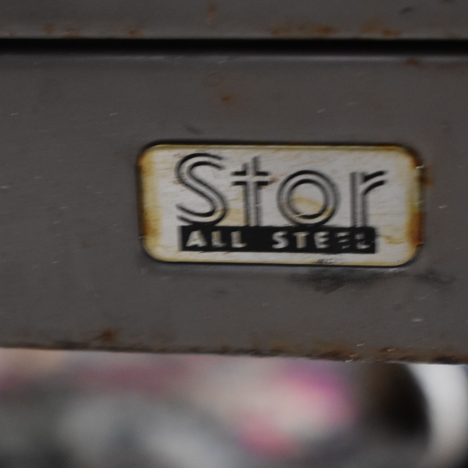Vintage Stor All Steel Industrial Metal Filing Cabinet Bank Of Drawers photo for sale