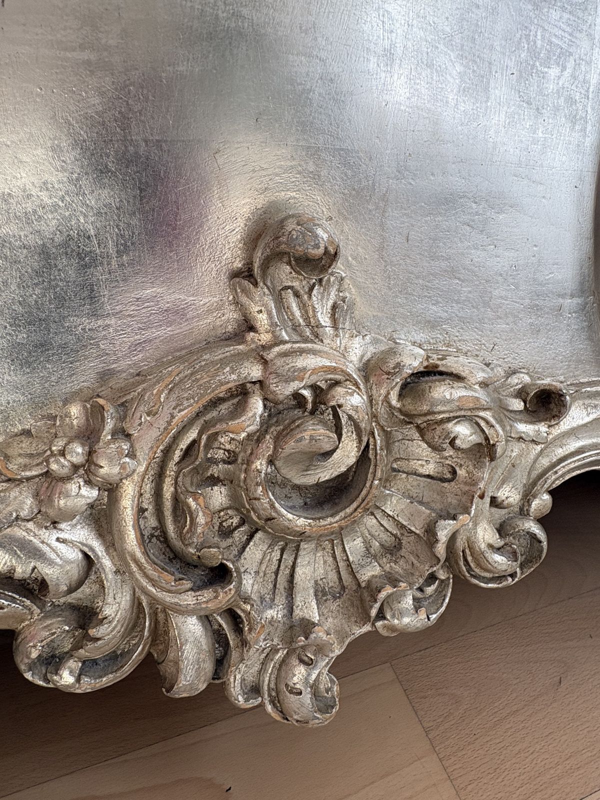 Liberty London Rococo Silver Leaf King Bed – Cherub Style” photo Furniture