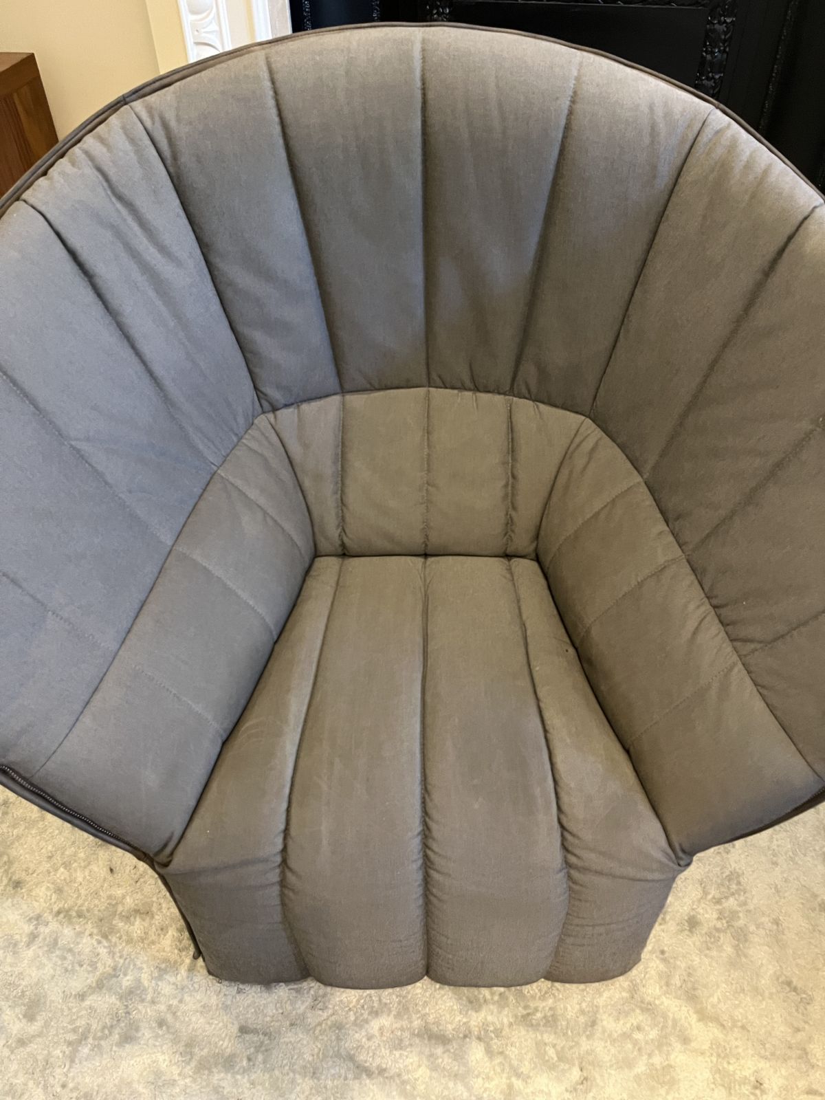 Ligne Roset Moël Armchair By Inga Sempé – Grey Fabric & Leather With 2 Cushions photo vinterior