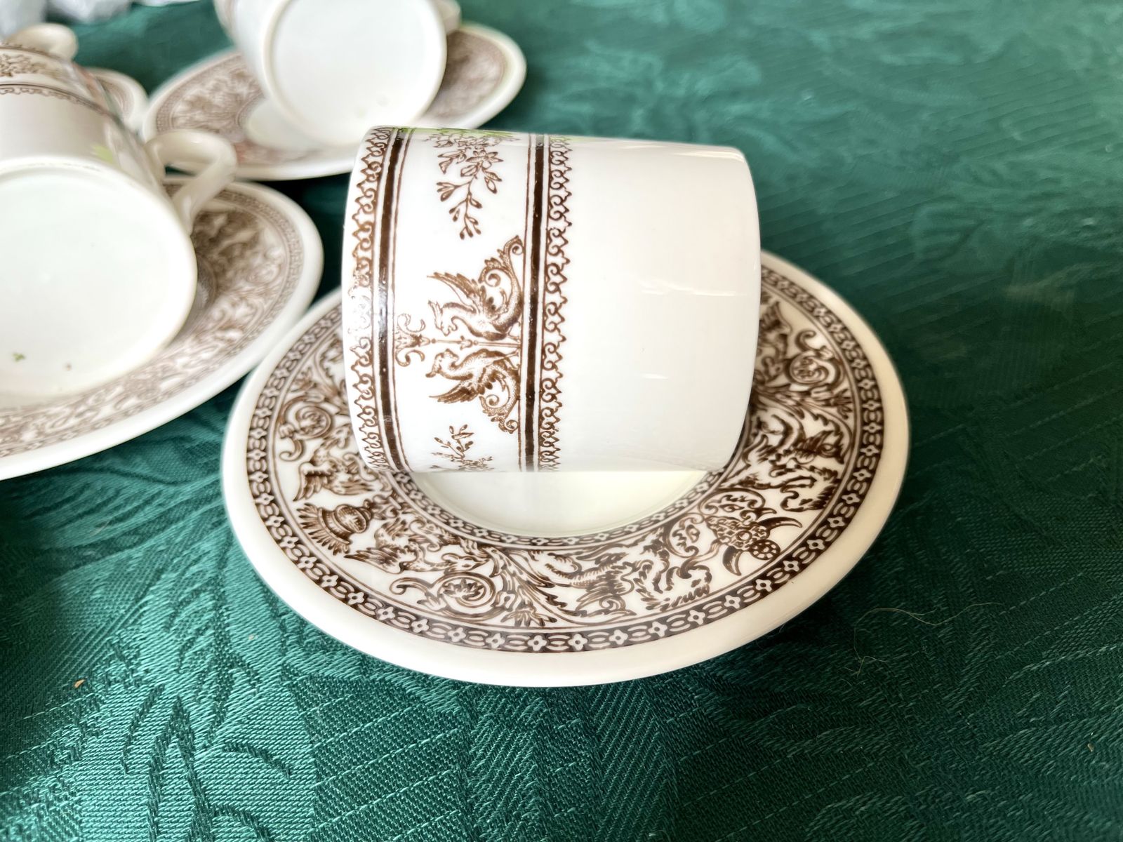 Mid Century Royal Doulton Steelite Anthemion Coffee Set X 6 photo for sale