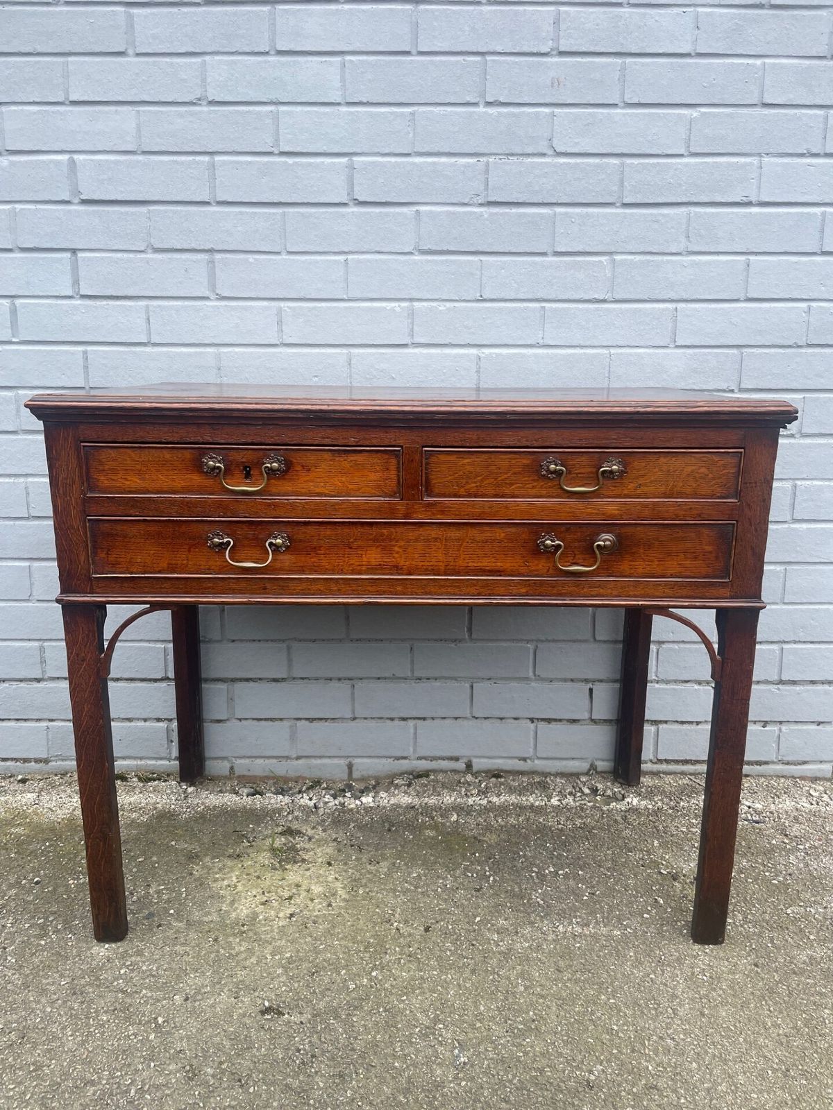 photo for sale Antique Geo III Oak Side Table Lowboy