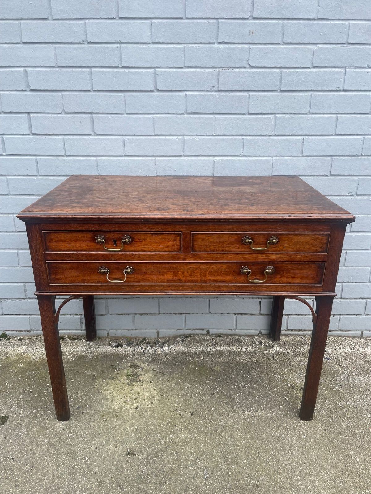 Antique Geo III Oak Side Table Lowboy