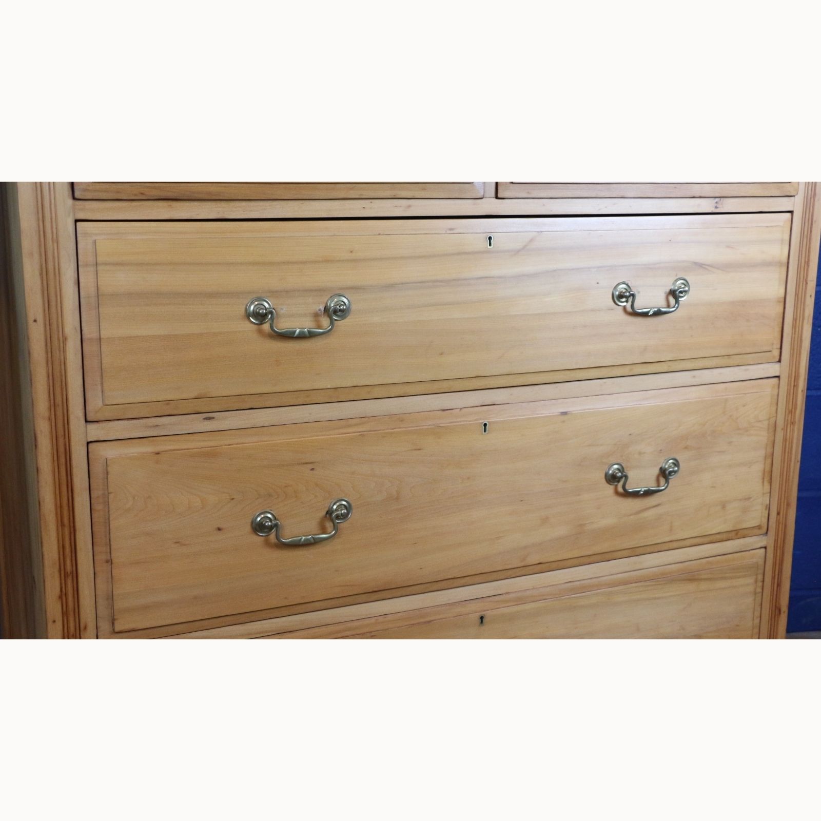 A Victorian Satinwood Two Over Three Chest Of Graduated Drawers photo for sale
