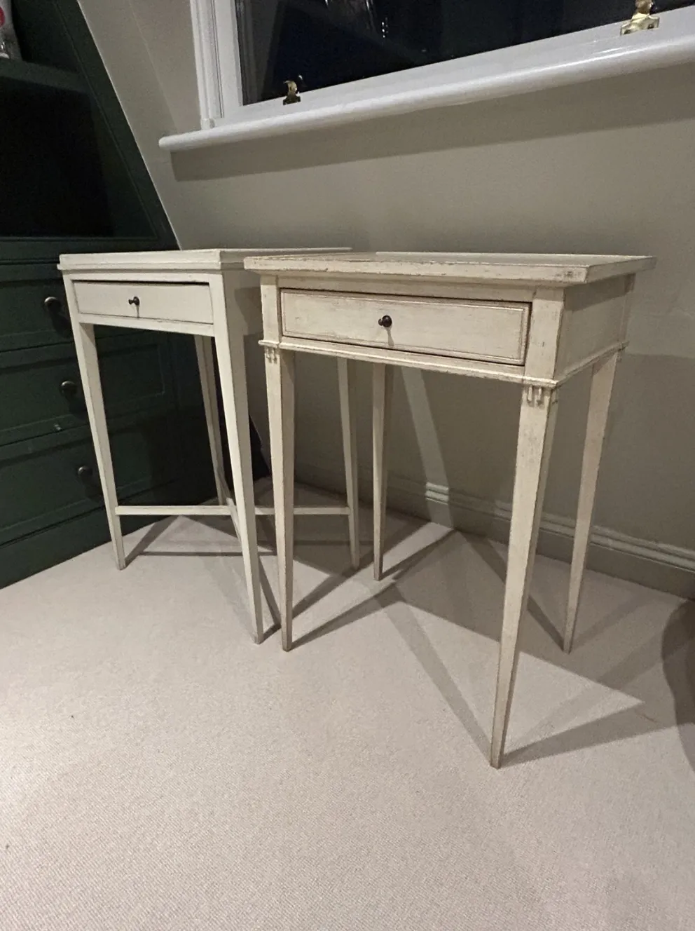 Chelsea Textiles Painted Bedside / Complementary Pair – English Country House Style photo Furniture