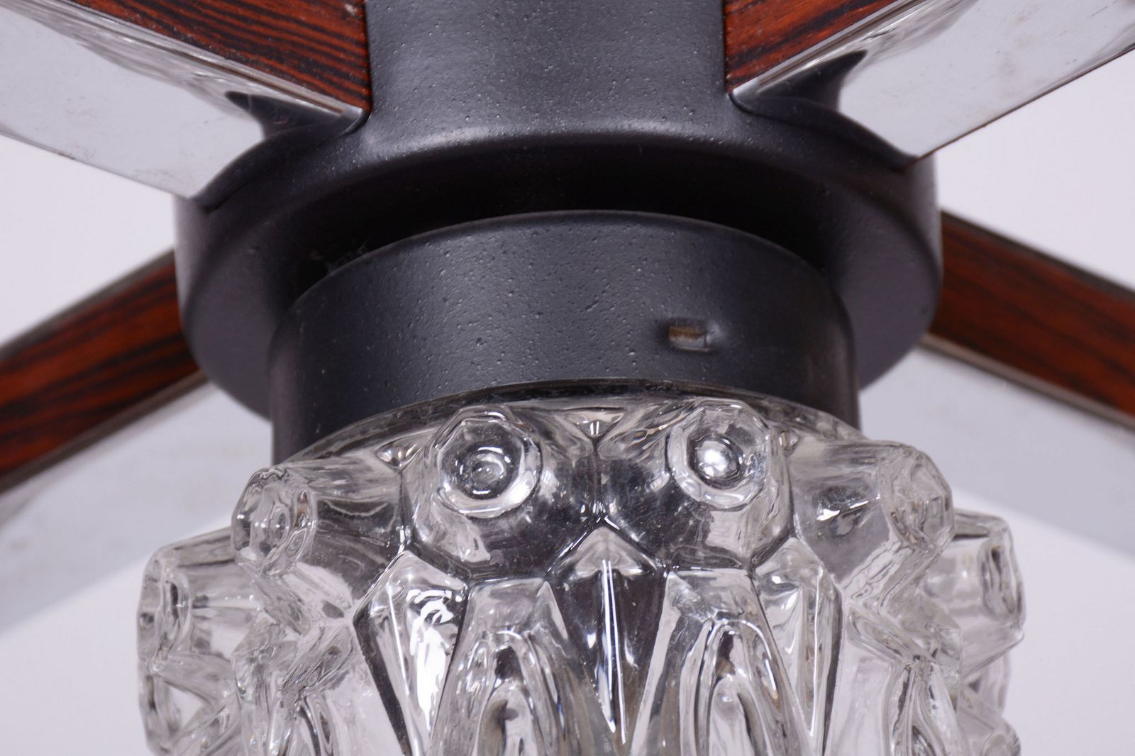 Restored Mid Century Chandelier, By Kamenický šenov, Chrome, Glass, Czech, 1960s photo 550.0