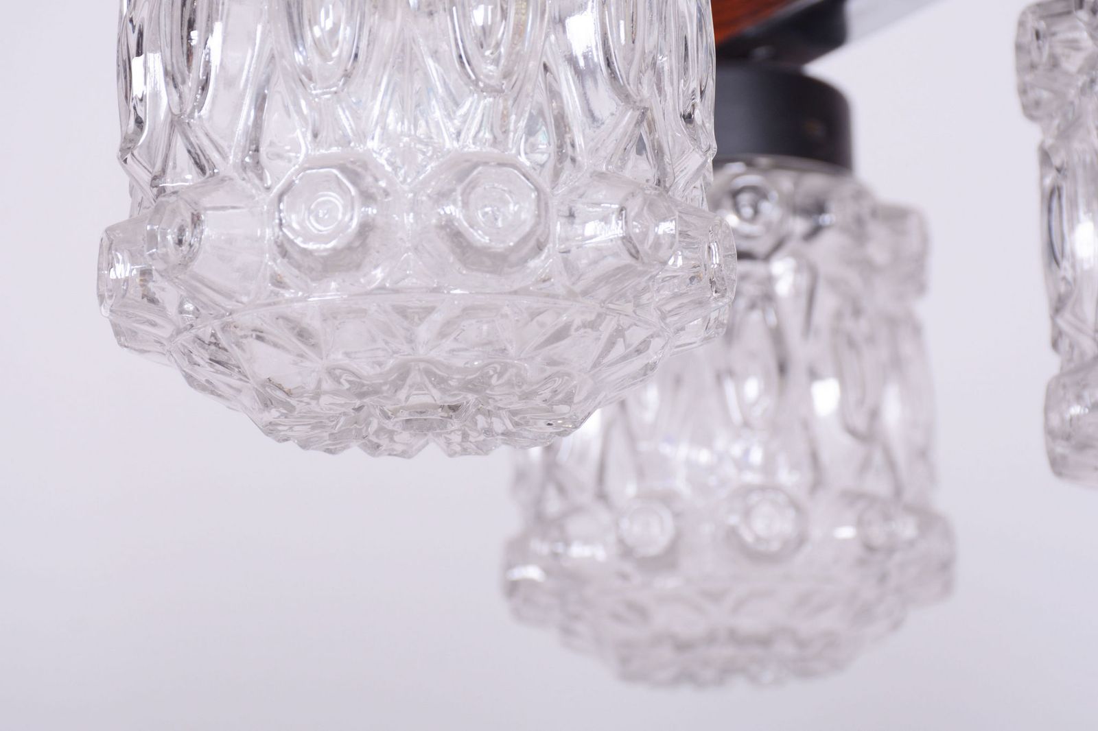 Restored Mid Century Chandelier, By Kamenický šenov, Chrome, Glass, Czech, 1960s photo vinterior