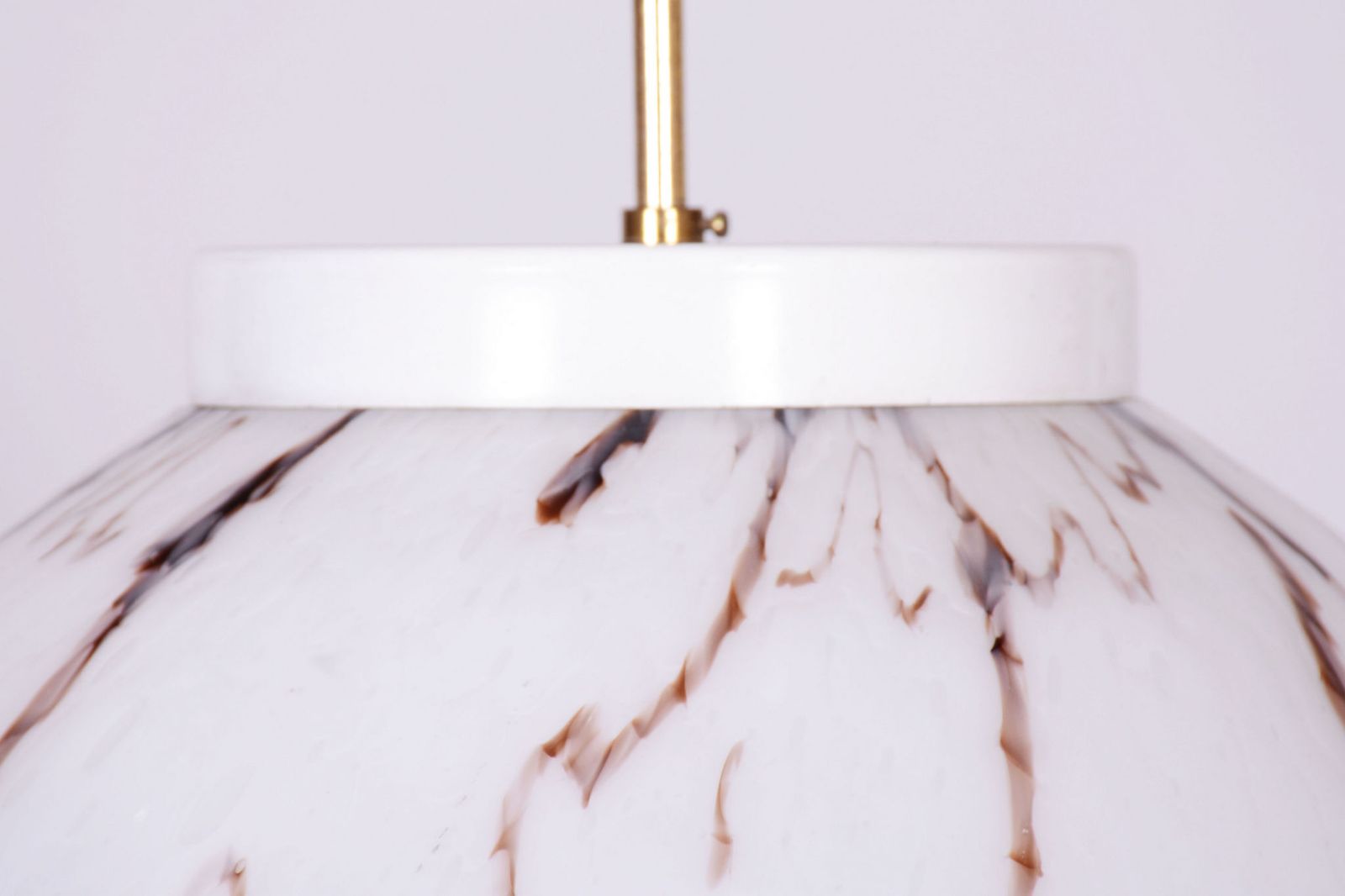 Restored Mid Century Chandelier, Brass, Marbled Glass, Rewired, Czech, 1960s photo Lighting