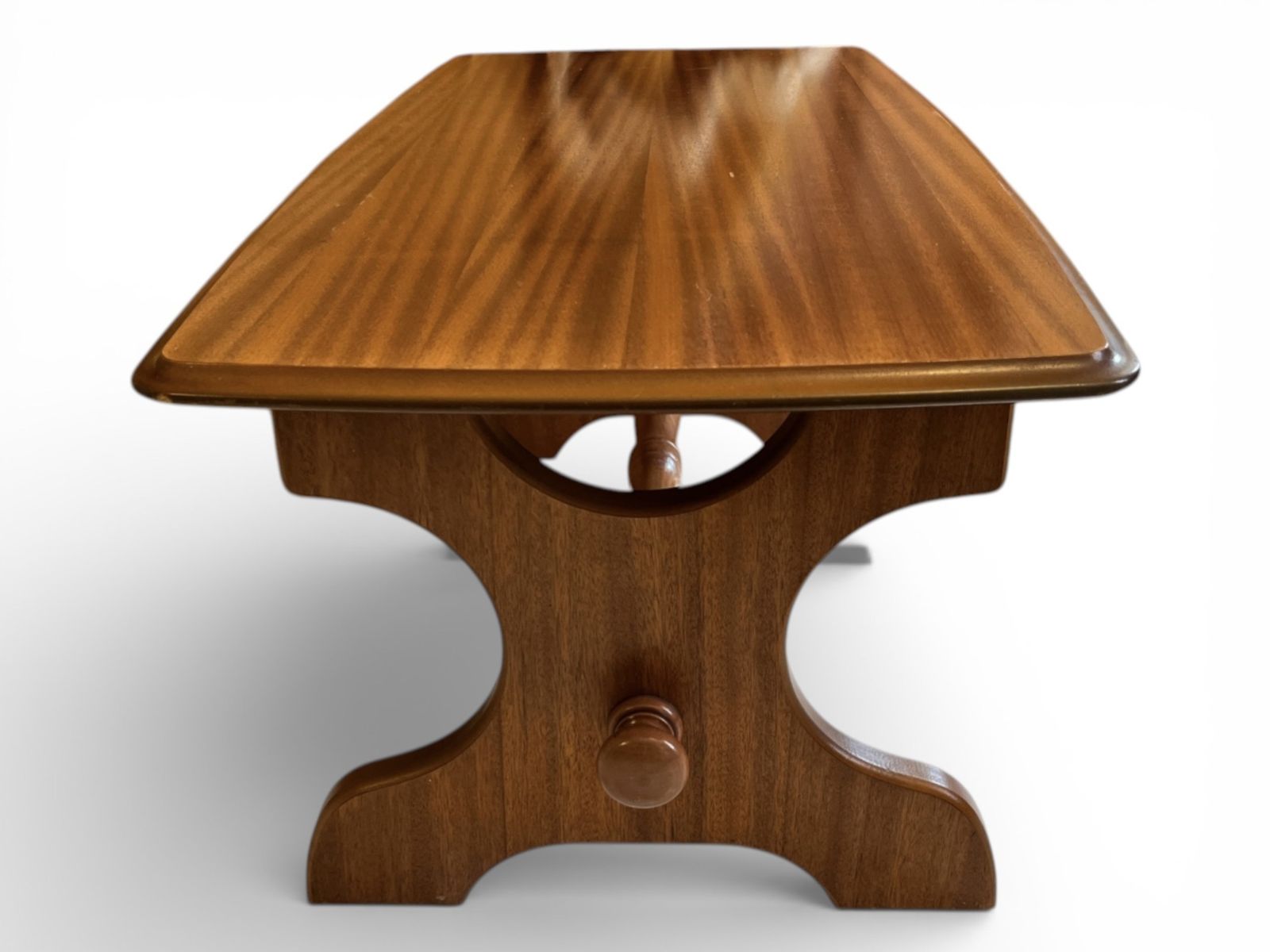Late Century Wooden Coffee Table 86cm Length 46cm Width 39cm Height Turned Stretcher photo furniture