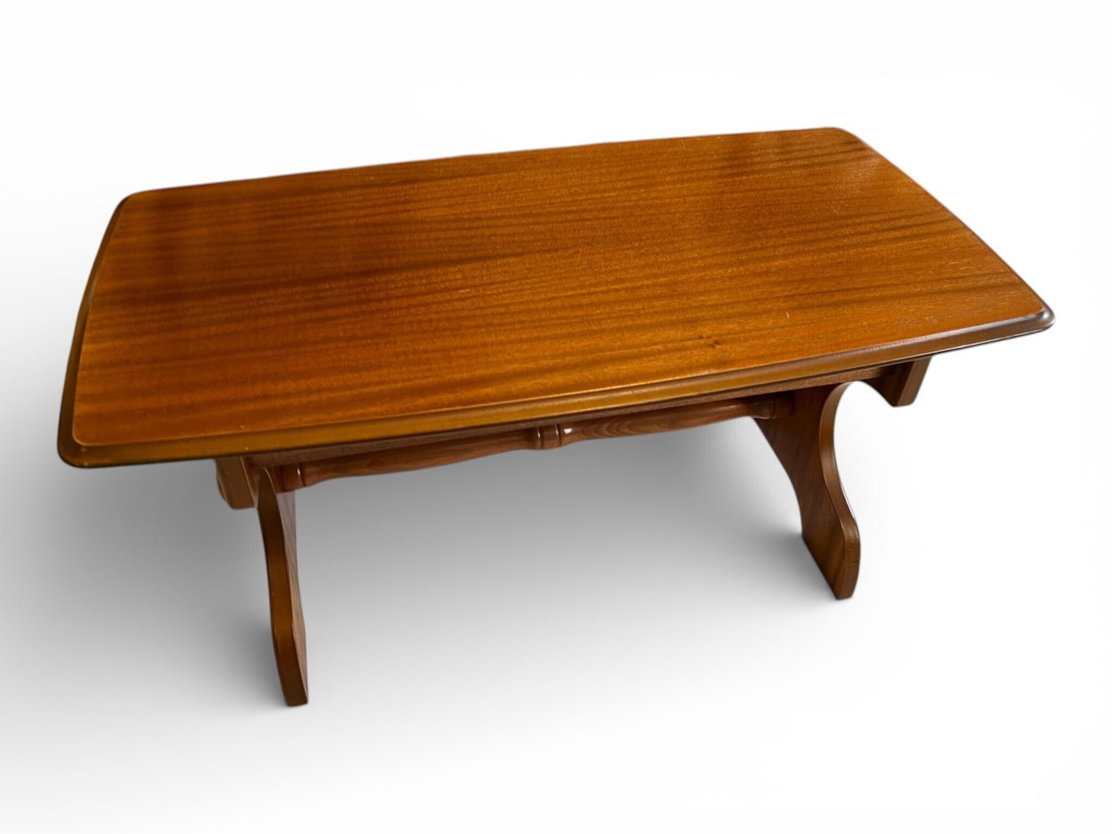 Late Century Wooden Coffee Table 86cm Length 46cm Width 39cm Height Turned Stretcher photo Furniture